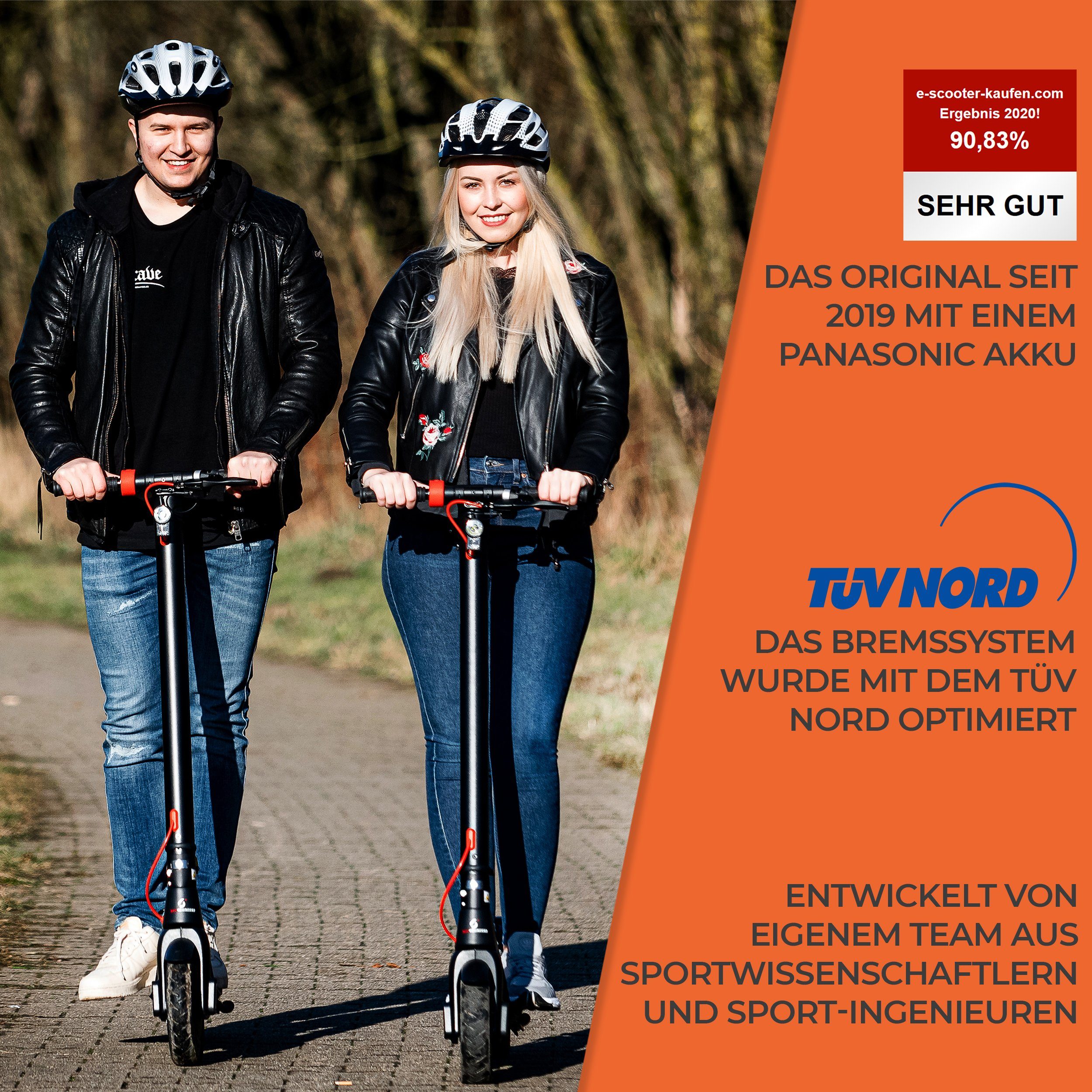 Scoot One E-Scooter mit Straßenzulassung, Elektroscooter E7 Elektroroller, 20,00 km/h, klappbar, extra breiter Lenker, schnelle Lade Zeit