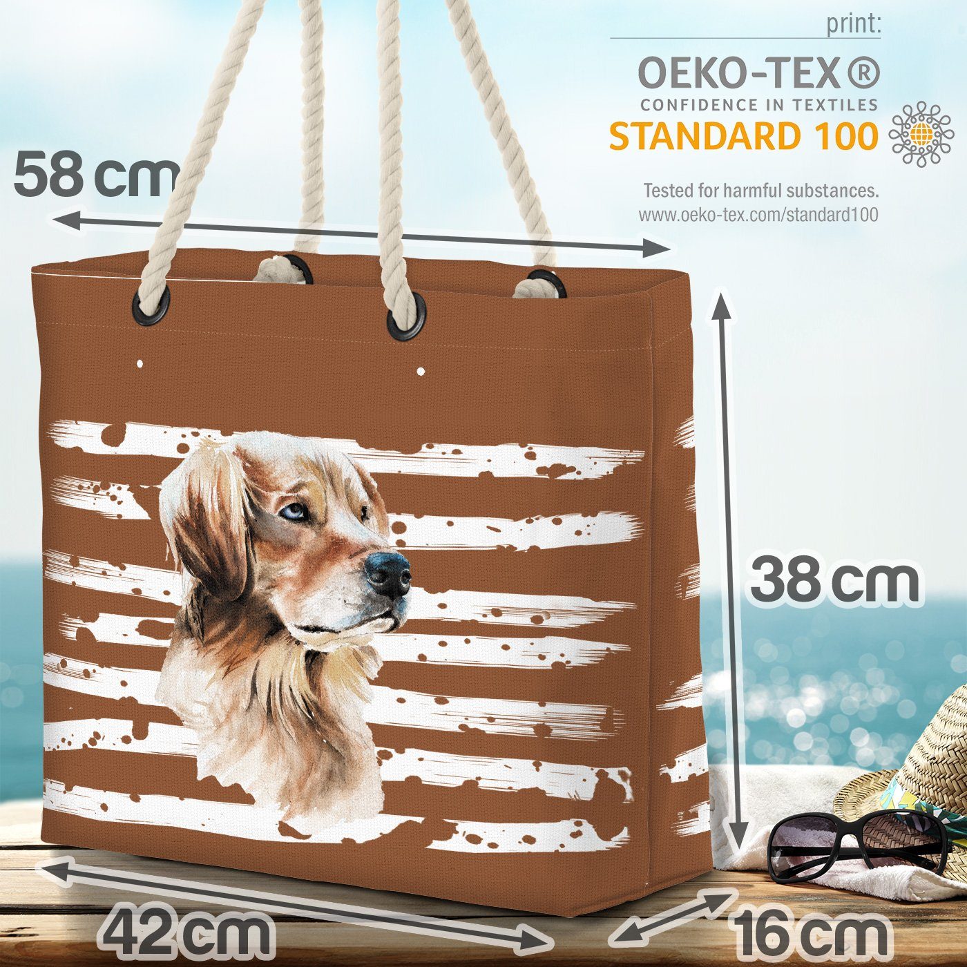 (1-tlg), Golden Hund Haustier Strandtasche Tier Retriever braun VOID