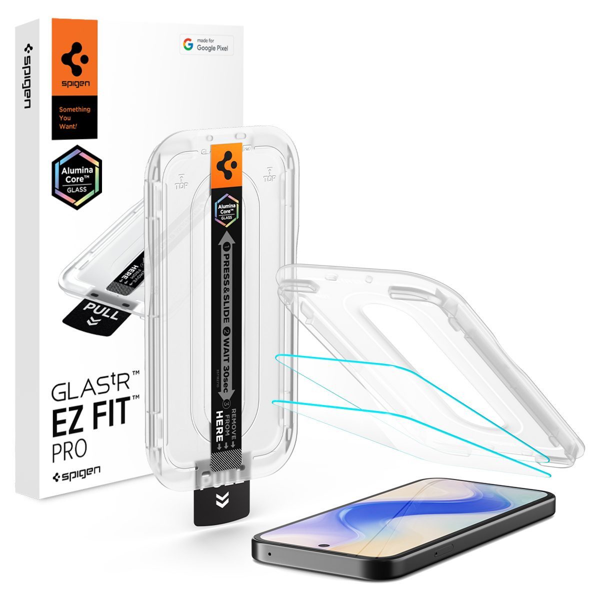 Spigen Displayschutzglas 2x Panzerglas für Google Pixel 10a Displayschutz Schutglas für Google Pixel 10a, Displayschutz-Set, 2 Stück, 10H+ AluminaCore Hartglas, Montagehilfe, Automatische Staubentfernung