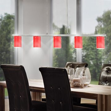 EGLO Deckenleuchte, Leuchtmittel nicht inklusive, Hänge Leuchte Glas rot Chrom Diele Wohnzimmer G9 Beleuchtung