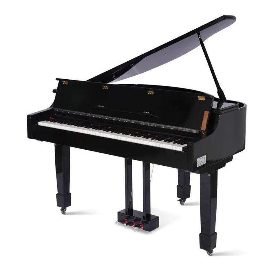JVmoebel Flügel Klavier Schwarzes Digitalpiano mit Hochglanz-Oberfläche und Klangmodi (1-St., Maße Flügel), Made in Europe