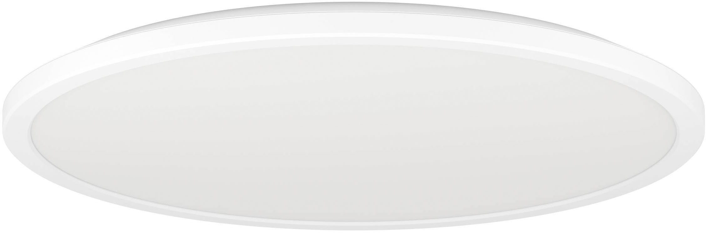EGLO Deckenleuchte Rovito-R Deckenlampe, Deckenbeleuchtung, Badlampe, Kunststoff, IP44, CCT - über Fernbedienung, Dimmfunktion, Farbwechsel, dimmbar über Fernbedienung, mehrere Helligkeitsstufen, LED fest integriert, Kaltweiß, Neutralweiß, Warmweiß, Wand-/Deckenleuchte - H3,2 x Ø50 cm - weiß - 16,8W inkl.