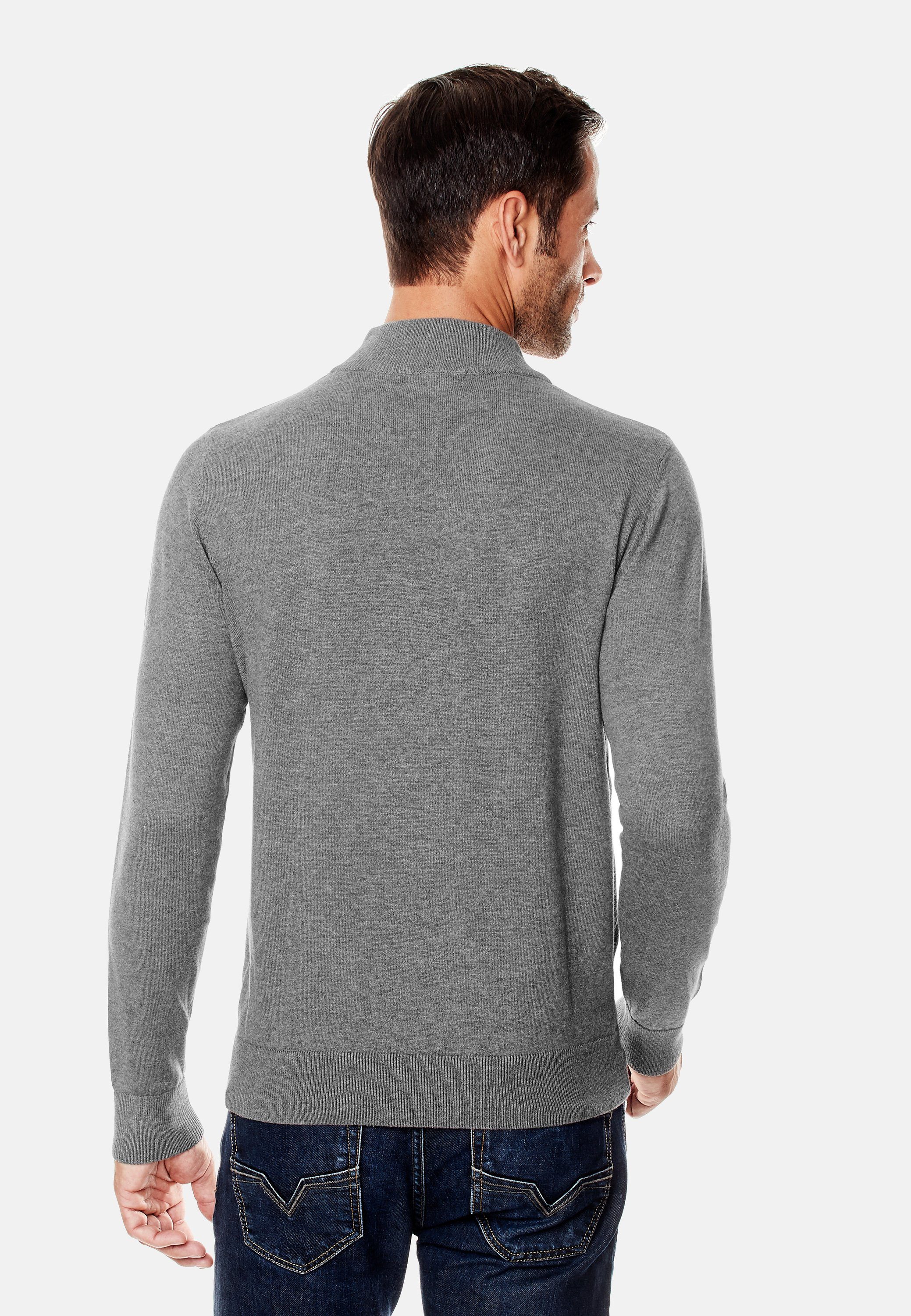 Vincenzo Boretti V-Ausschnitt-Pullover tailliert Stehkragen