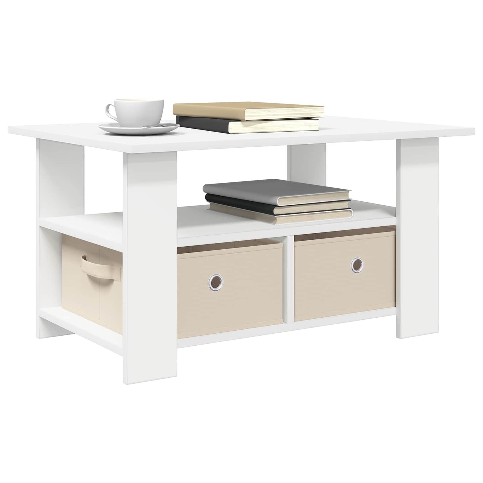 vidaXL Couchtisch Couchtisch Weiß 77 x 55 x 42 cm Holzwerkstoff (1-St)