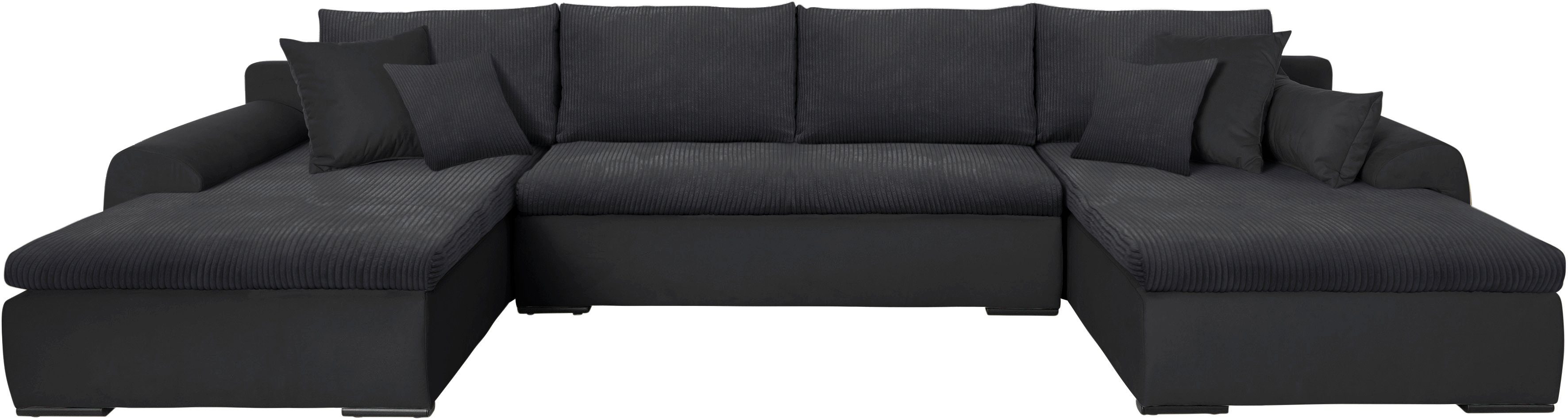 Home affaire Wohnlandschaft Win U-Form, B: 366 cm - OTTO. Verlässliche Qualität., Schlaffunktion, Bettkasten & 5 Zierkissen