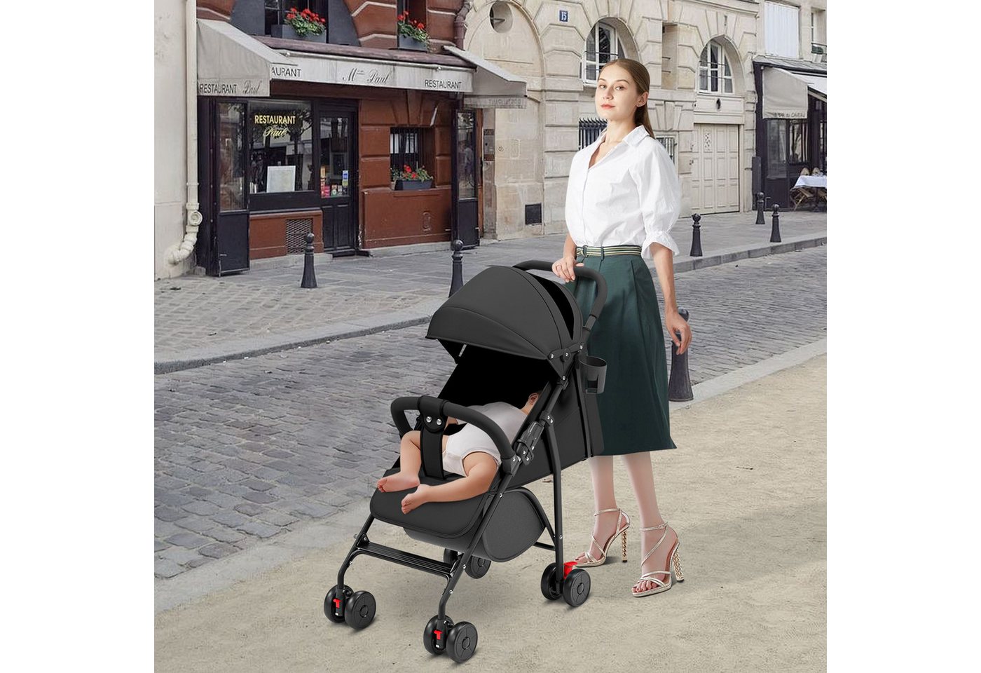 Thumbnail - JEOBEST Kinder-Buggy Baby Kinderwagen, Kinderwagen für Kinder, Klappbar Sportwagen, Ultra Leicht - Liegefunktion, Einkau...