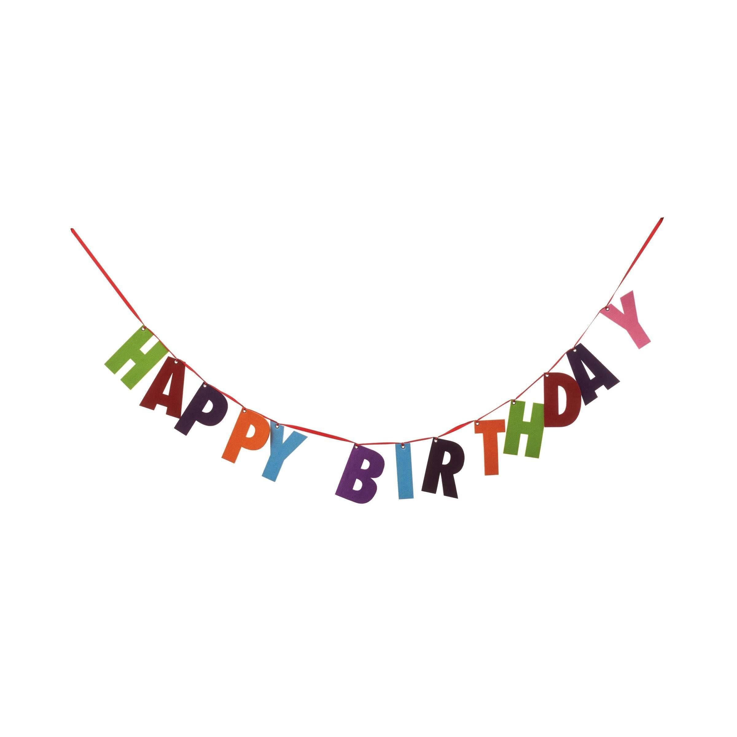 BUTLERS Wanddekoobjekt "Happy Girlande 143cm Filz PARTY Birthday" Länge