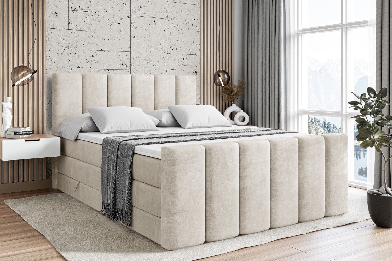 ALTDECOR Boxspringbett BOXI1-Z KING (Multipocket-Matratze H4, günstig online kaufen
