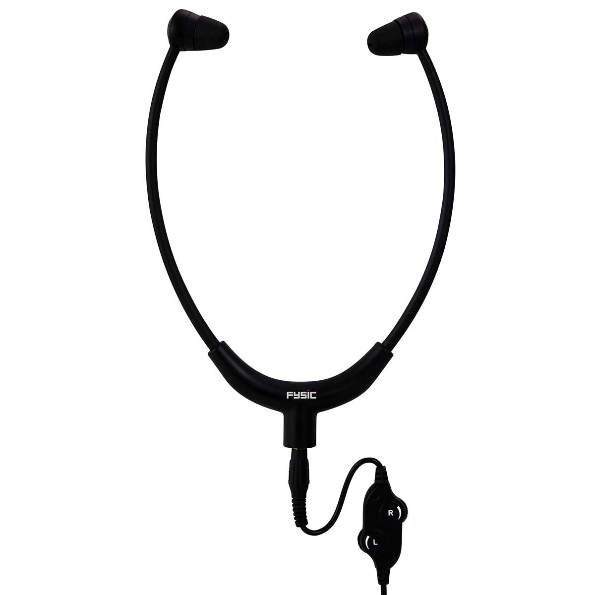 Fysic Kopfhörer mit Lautstärkeregler In-Ear-Kopfhörer (Kopfhörer, getrennte Lautstärkeregelung, für Hörgeschädigte, Alexa, Bixby, Google Assistant, arbeitet mit Alexa, arbeitet mit Google Assistant, Kopfhörer, getrennte Lautstärkeregelung, für Hörgeschädigte)