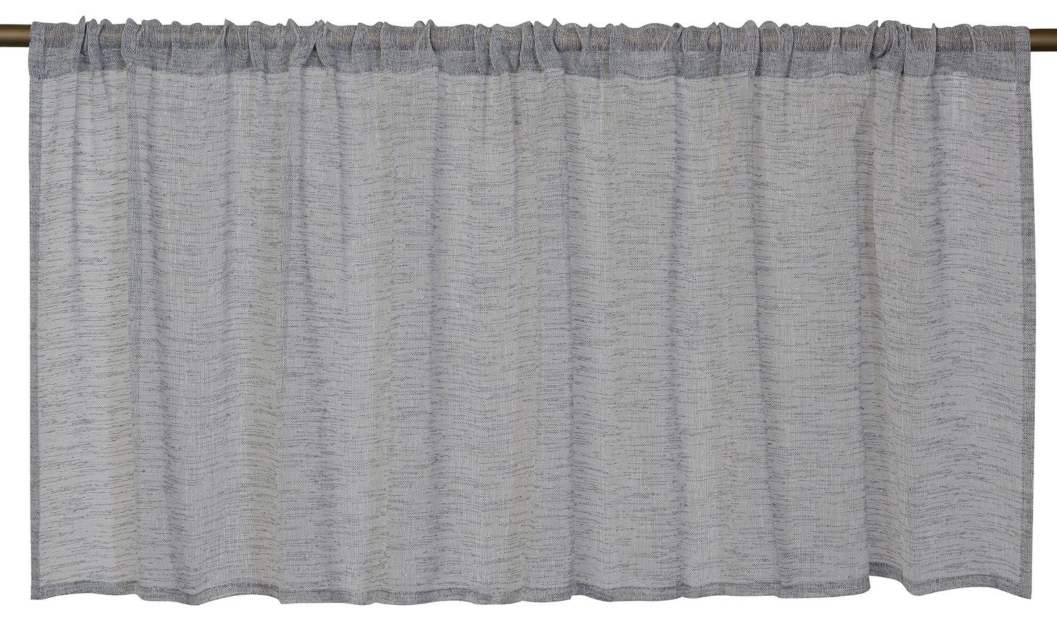 ELBERSDRUCKE Scheibengardine Bistrogardine mit Tunnel Liem grau 48 x 140 cm (1 St), Stangendurchzug, halbtransparent, Polyester, einfarbig, modern, Leinenlook, Sichtschutz