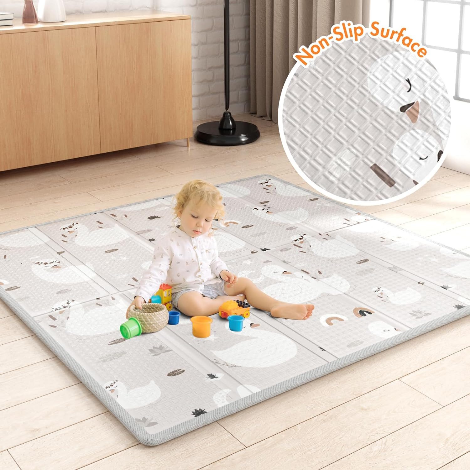 MC Star Laufstall mit Matratze, 120x120 Kleines Laufgitter Baby mit Matte ( günstig online kaufen
