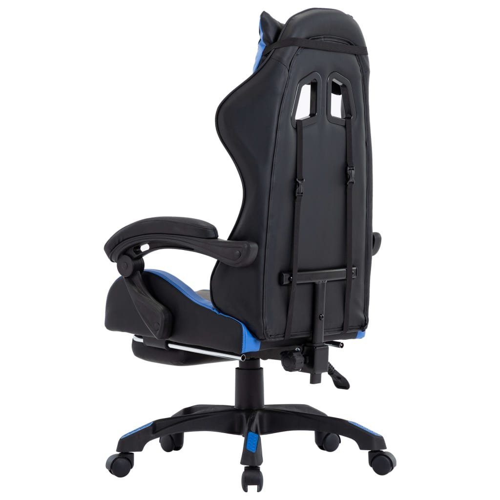 furnicato Bürostuhl Gaming-Stuhl mit Fußstütze Kunstleder St) (1 Schwarz Blau und