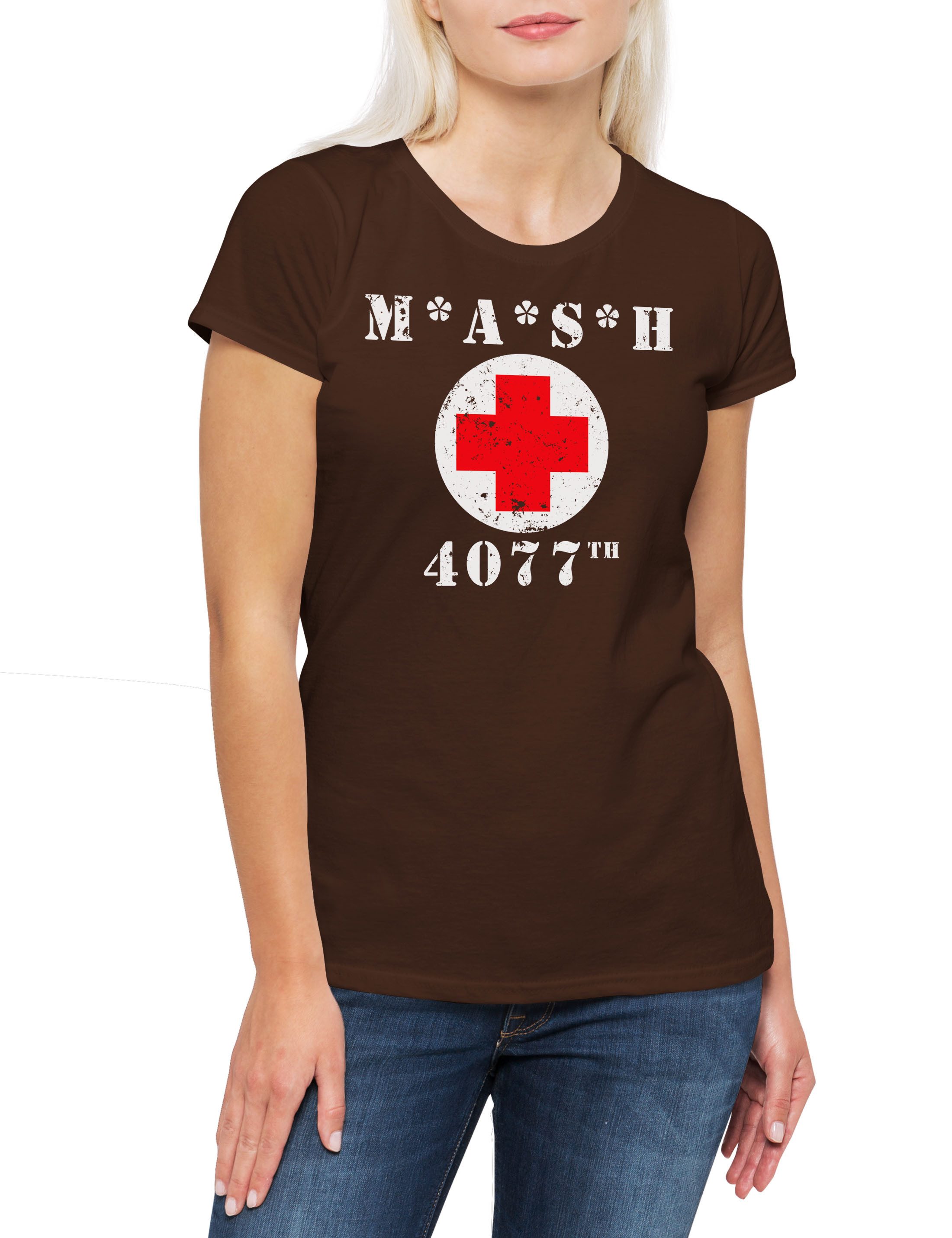 Print-Shirt MASH Logo Damen T-Shirt 4077th M.A.S.H. Army Symbol TV Doctors Series