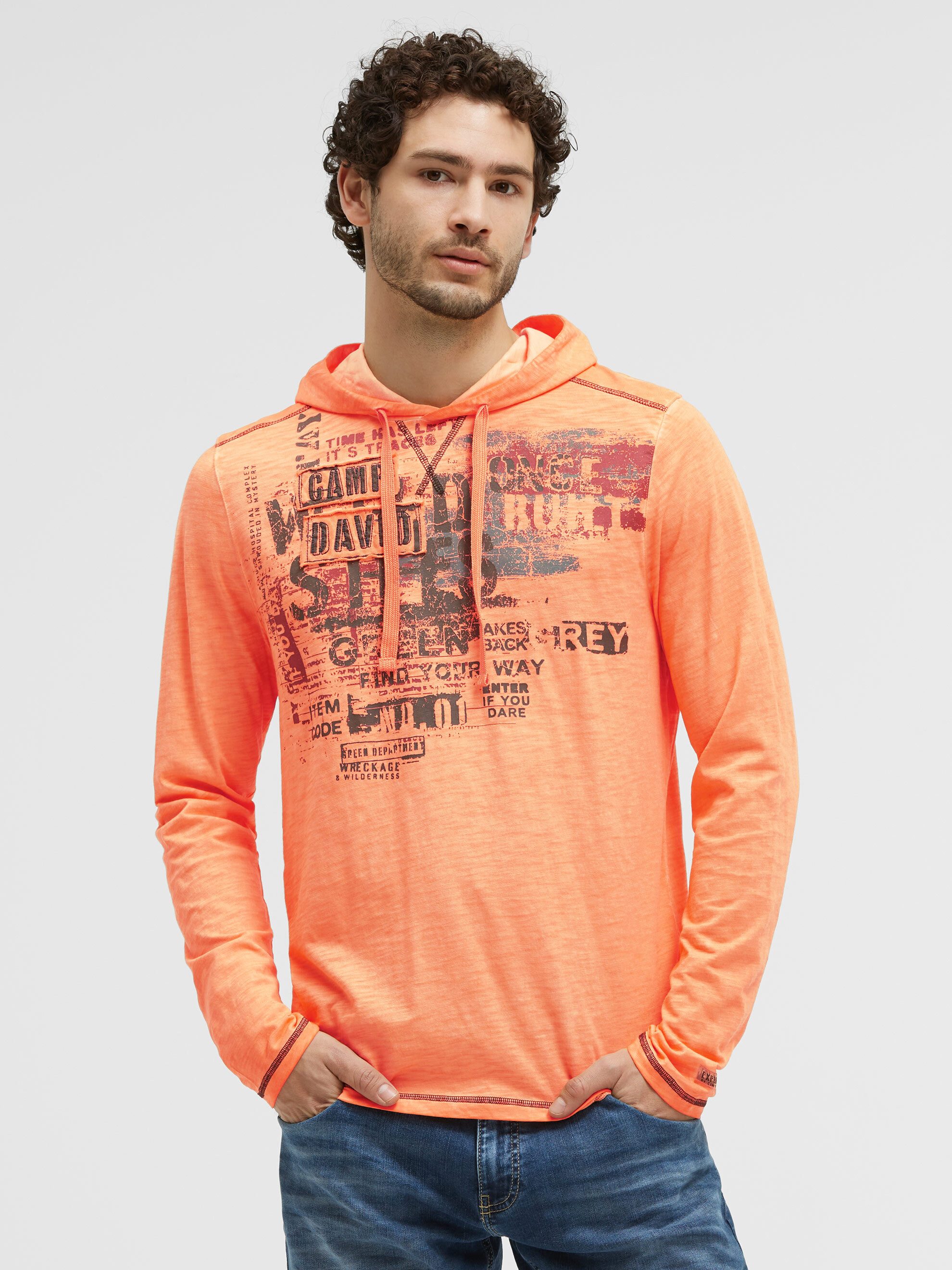 CAMP DAVID Rundhalsshirt mit Kapuze