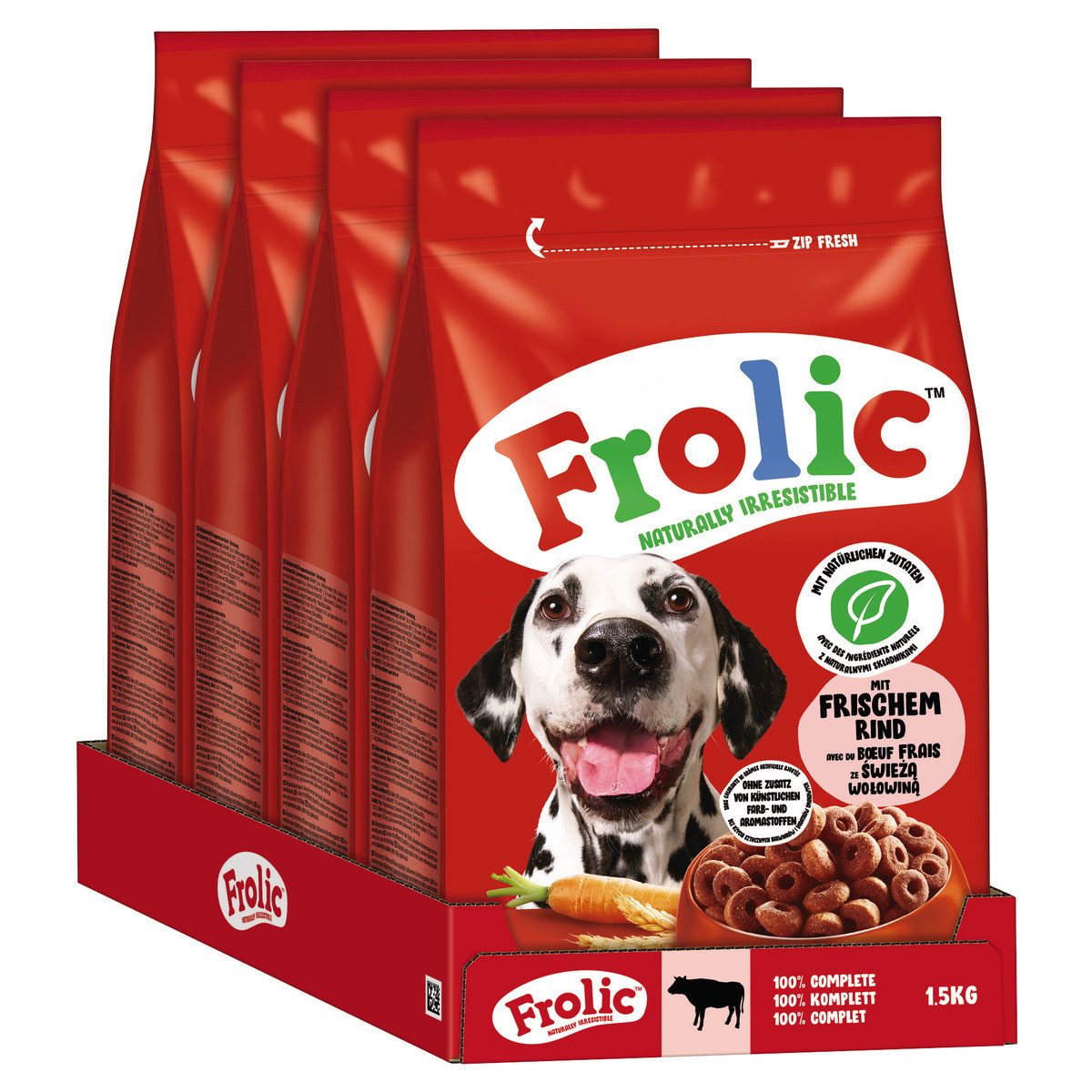 Frolic Rind 4 x 1,5 kg, Trockenfutter für: Hund