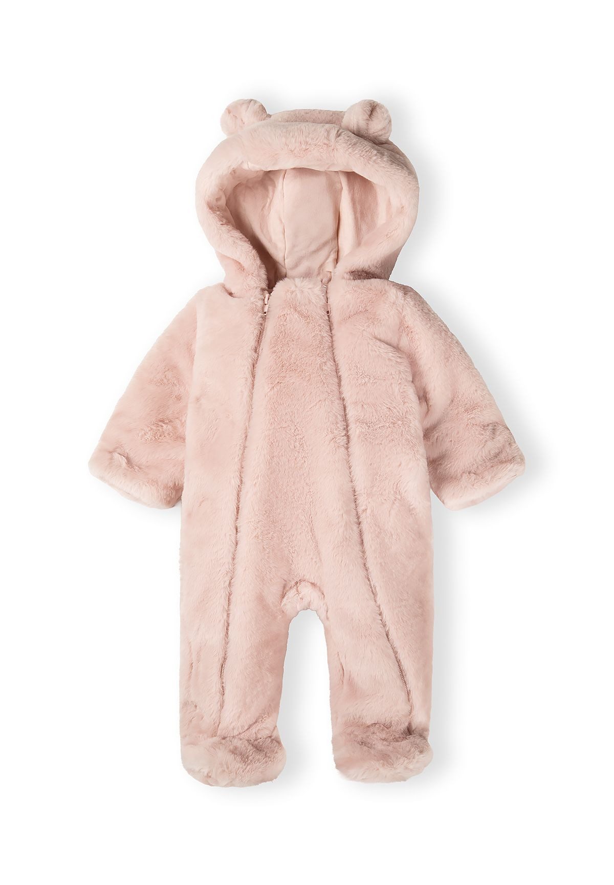 MINOTI Schneeoverall Teddy-Overall mit zwei Reißverschlüssen und Kapuze mit Ohren  (0-24m)
