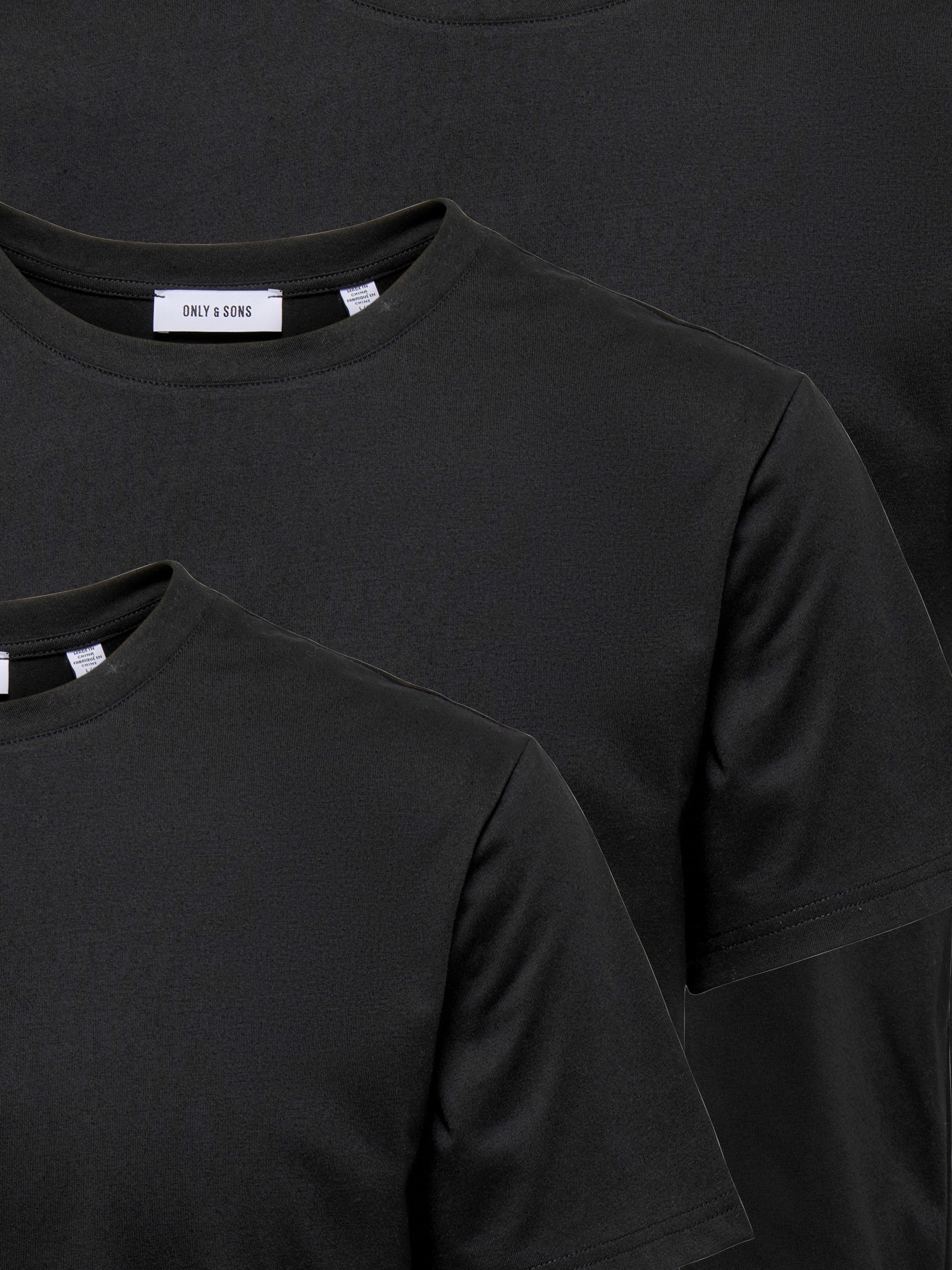 ONLY & SONS Rundhalsshirt ONSJEFF LONGY SS TEE 5-PACK OTL (Packung, 5-tlg)