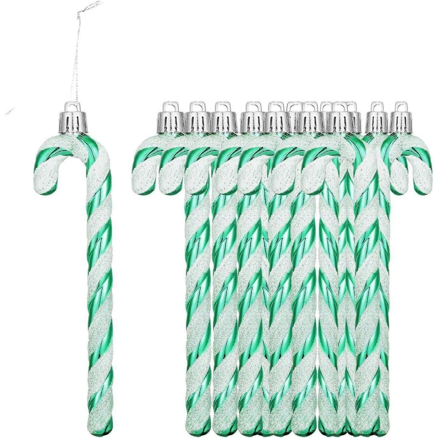 LuxusKollektion Baumbehang Baumschmuck Zuckerstange Kunststoff Ornamente 12 Stück Grün