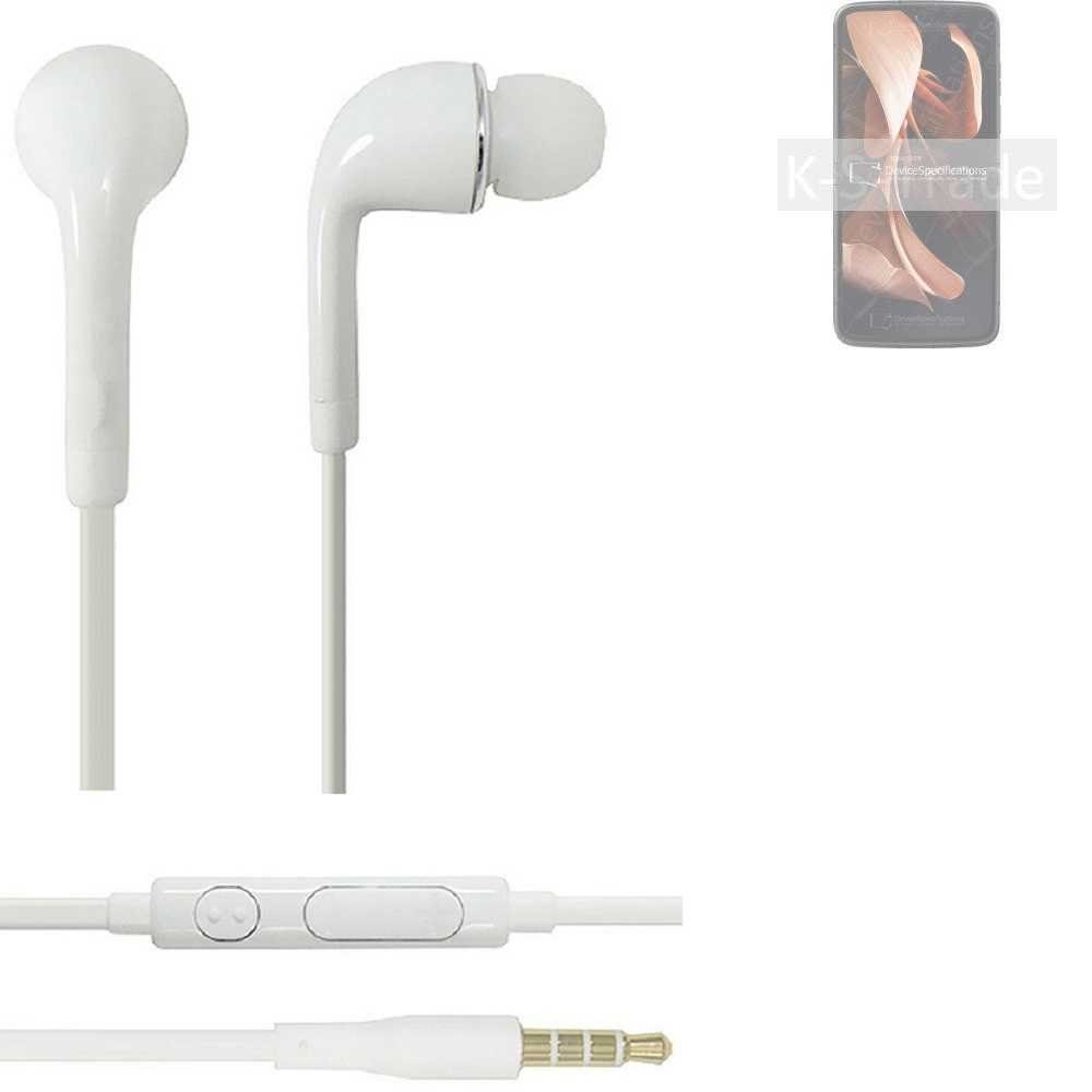 K-S-Trade für Motorola Razr 2022 In-Ear-Kopfhörer (Kopfhörer Headset mit Mikrofon u Lautstärkeregler weiß 3,5mm)