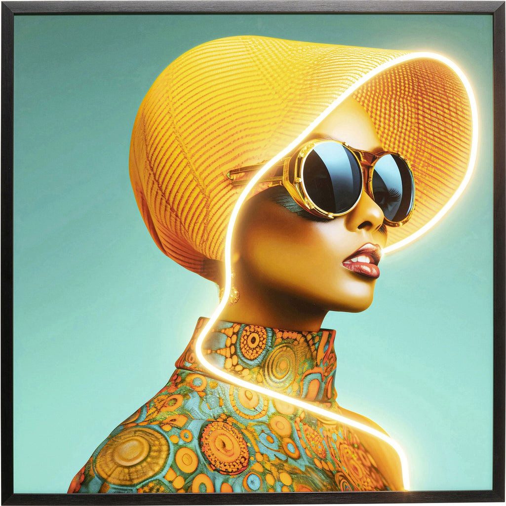 Kare Design LED-Bild Sun Hat Woman, Frau
