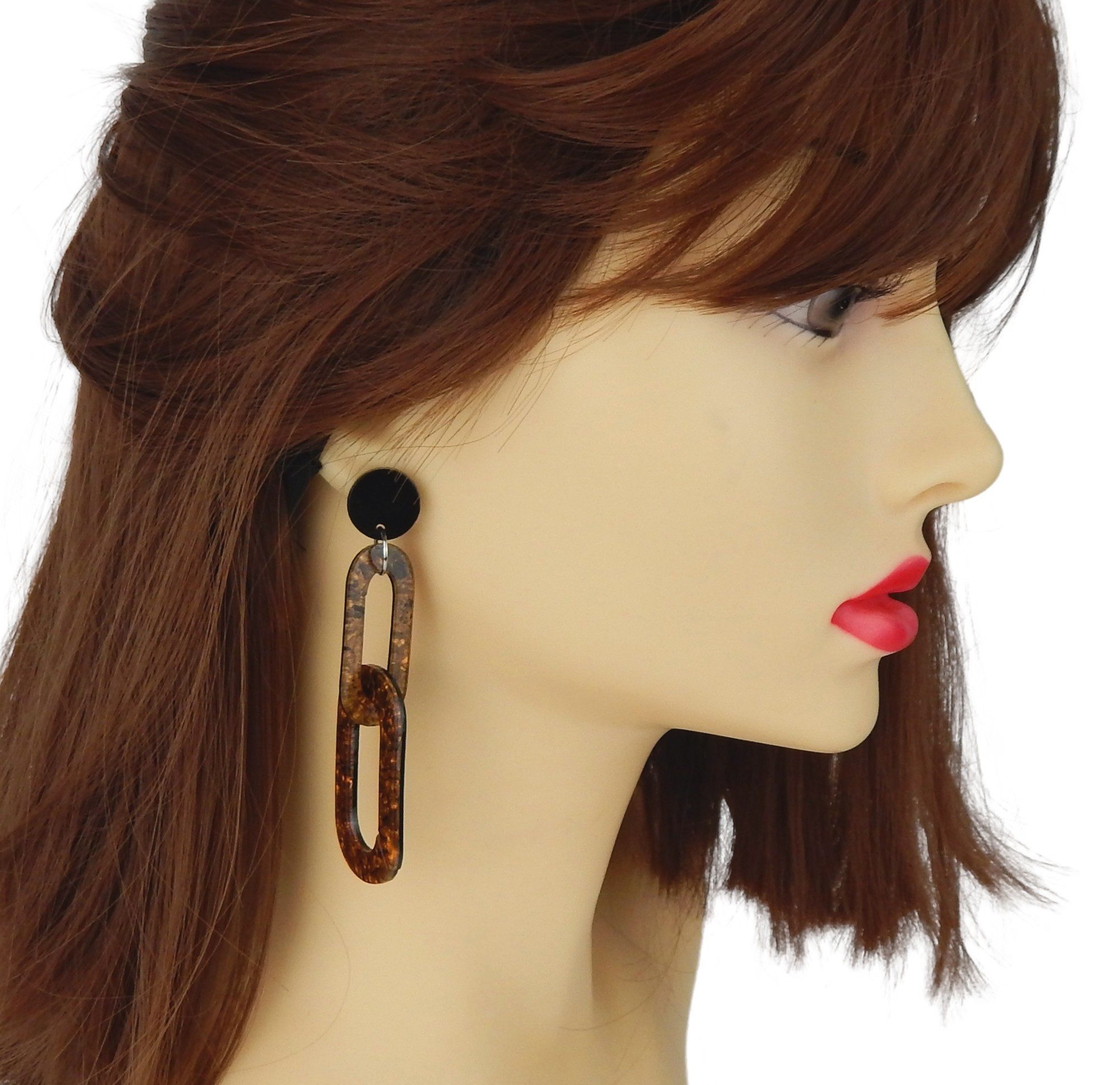 Ella Jonte Paar Ohrhänger, lange leichte Acryl Ohrringe Schwarz Blau Grün L günstig online kaufen