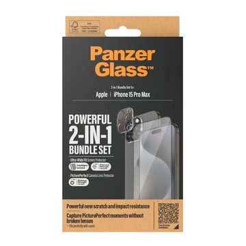PanzerGlass 2-in-1-Pack Screen und Camera Protector für iPhone 15 Pro Max, Displayschutzglas, Ultra Wide Fit