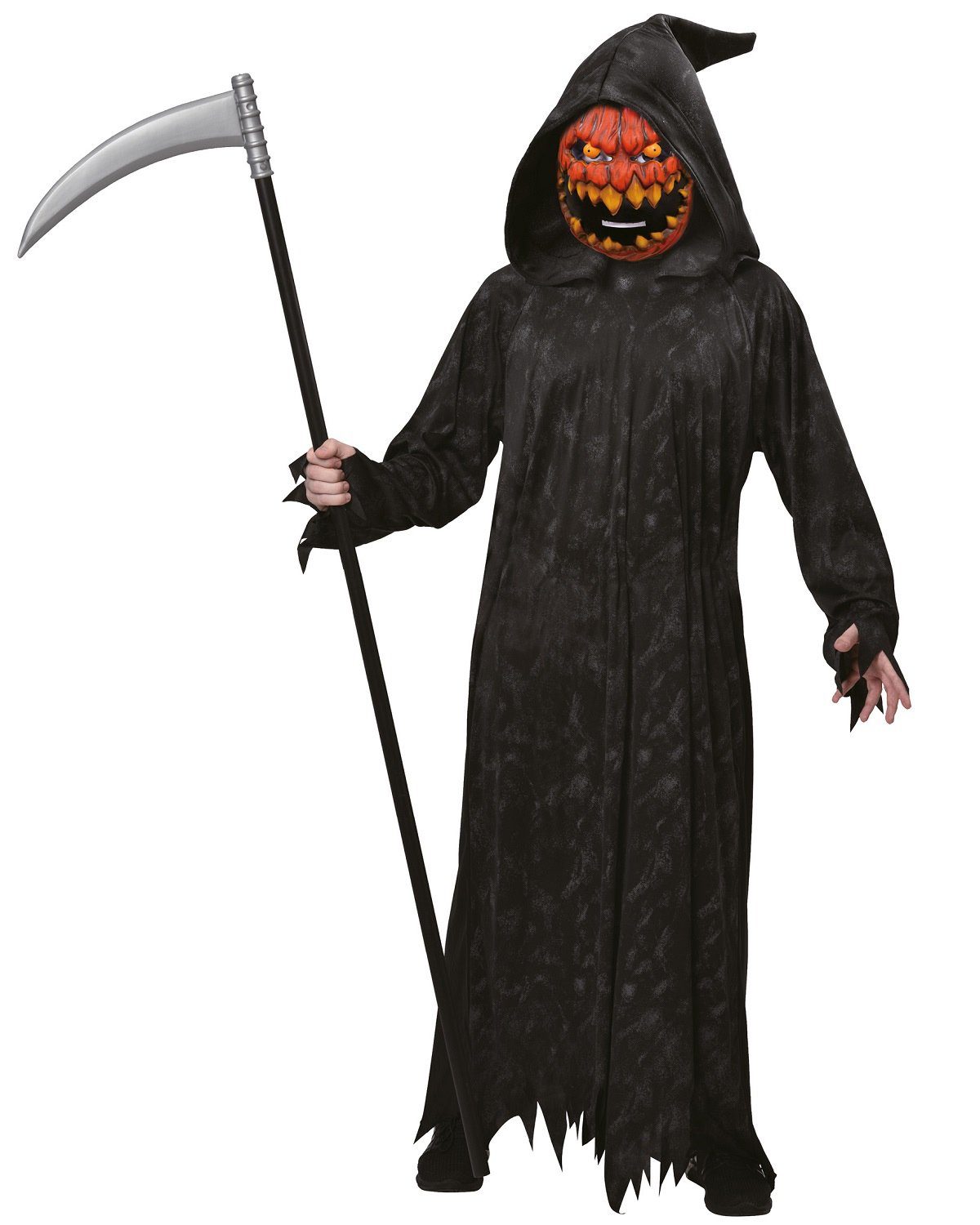 Amscan Vampir-Kostüm Sensenmann 'Pumpkin Reaper' mit Kürbis Maske