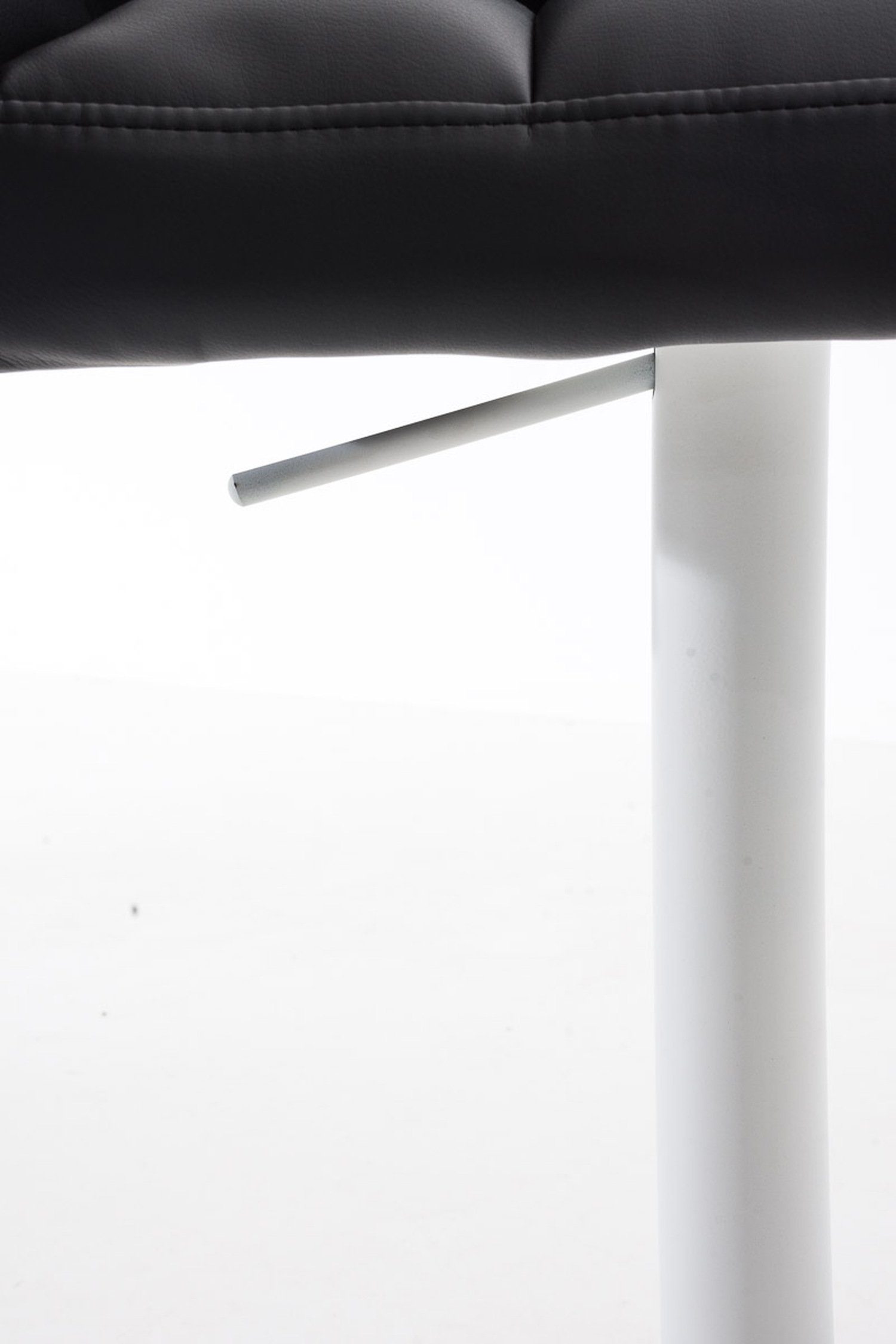 TPFLiving Barhocker Sitzfläche: Metall & - und Schwarz - Fußstütze Kunstleder (mit Rückenlehne weiß 360° drehbar Küche), für - Hocker Damaso Theke