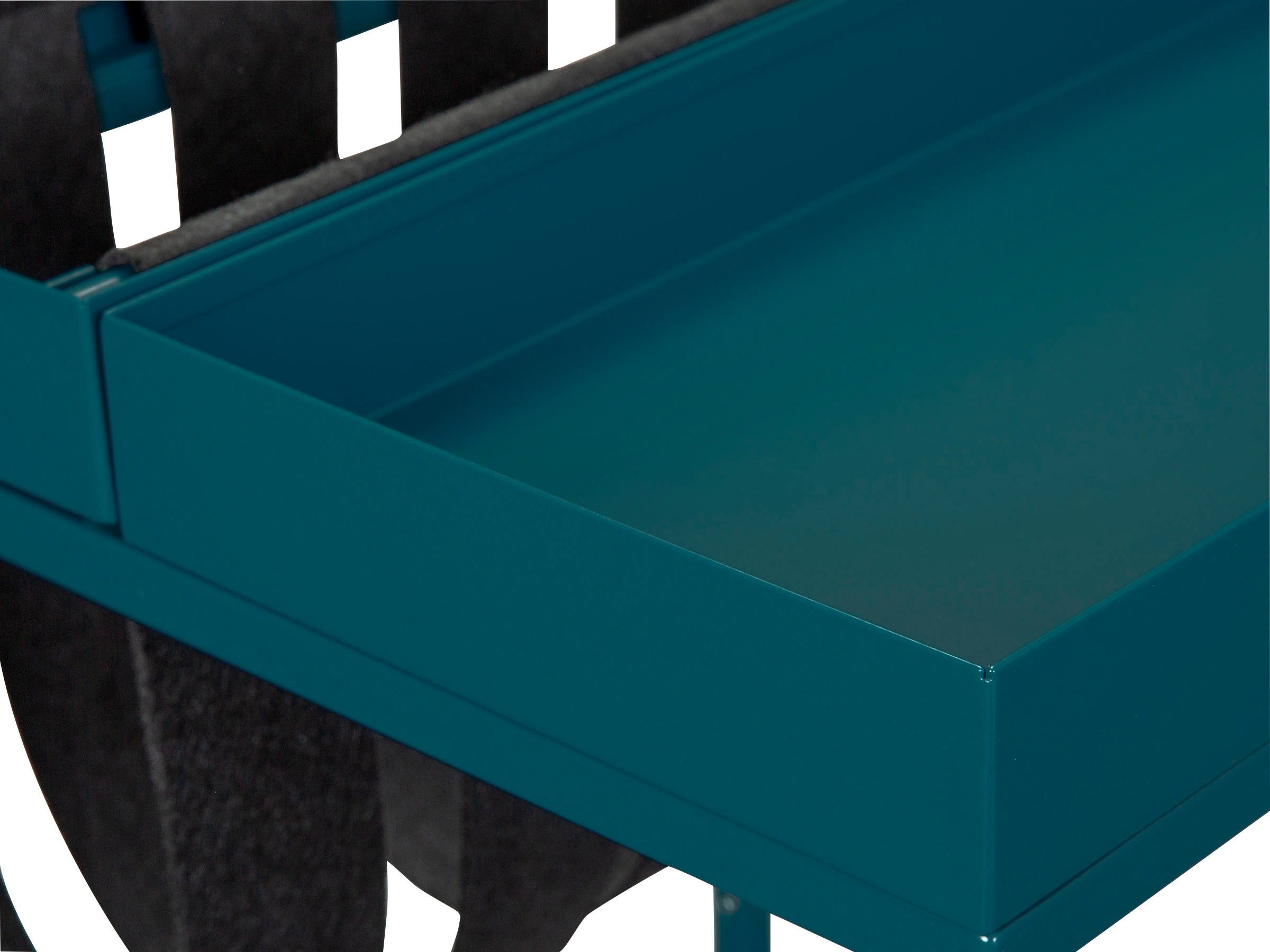 Inter Link Beistelltisch Club NY, Magazinenständer, Metall & Filz, modernes Design, Ablagetisch, Wohnzimmertisch mit praktischem Ablagefach, BxTxH: 35 x 35 x 40 cm