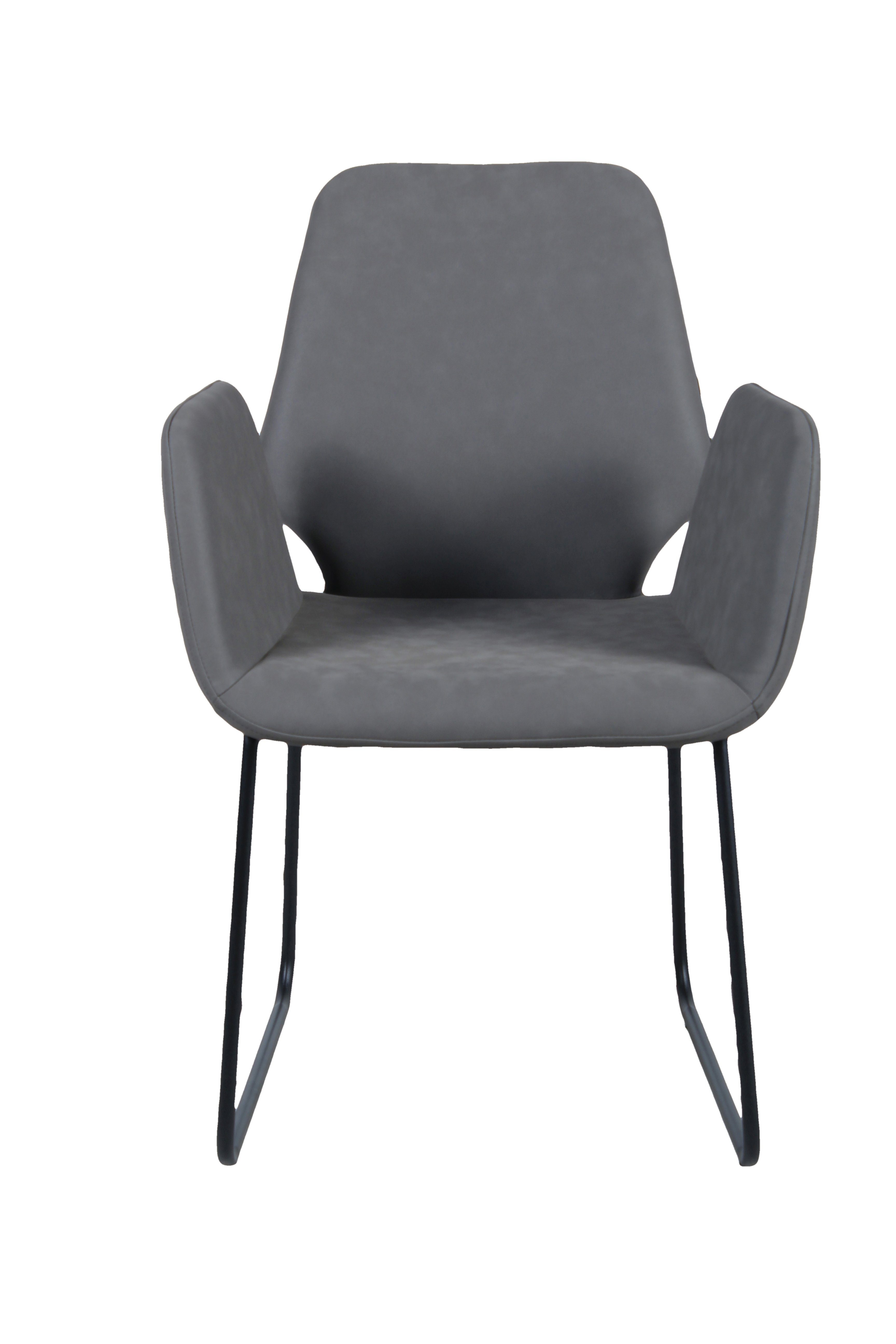 TPFLiving Esszimmerstuhl Linea - Armlehnstuhl - Bezug Kunstleder - Farbe dunkelgrau (Esstischstuhl mit stabilem Gestell aus Metall (pulverbeschichtet), 1 St), MAßE (BxHxT): 60x89.5x60.5 cm, Sitzhöhe: 47 cm. Reduzierter Preis € 154,95. Unverbindliche Preisempfehlung € 249,99