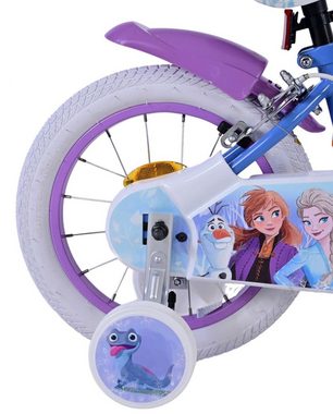 Volare Kinderfahrrad Disney Frozen 2 - 14 oder 16 Zoll - Blau/Lila - Zweihandbremsen, bis 60 kg, 85% zusammengebaut, 2 - 7 Jahre