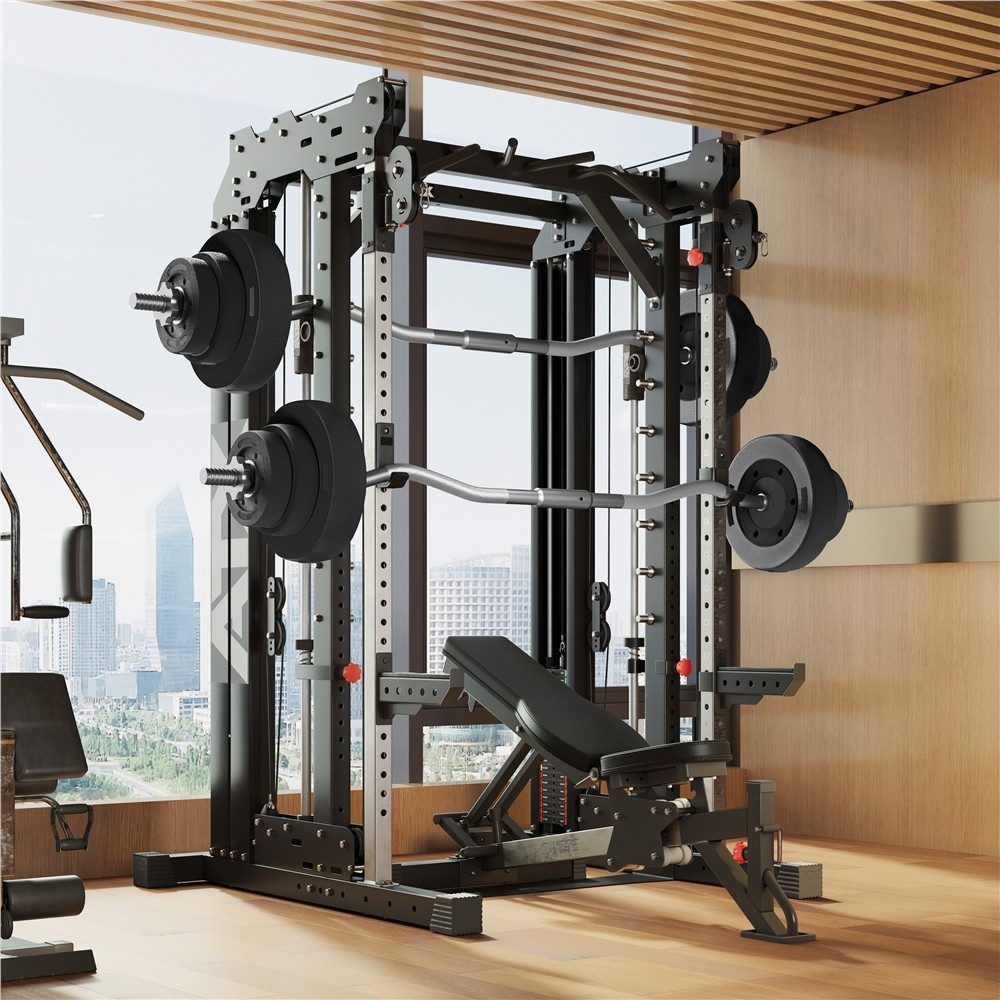 Yaheetech Langhantel Hantel 20/25/30 Kg, SZ-Stange mit 6 Scheiben für Krafttraining