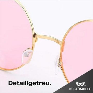 Kostümheld® Hippie-Kostüm 3x Hippie Brille Kostümbrille rosa Accessoires für Fasching & Karneval