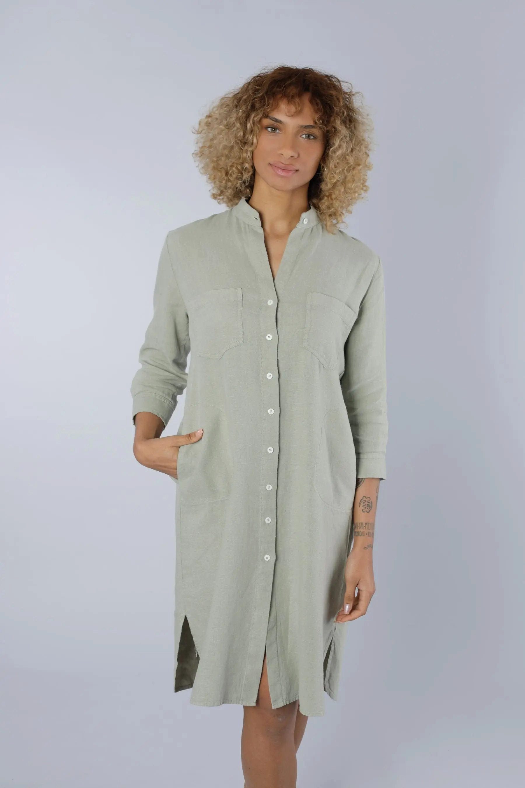 NADINE H Sommerkleid Leinenkleid GREEN günstig online kaufen