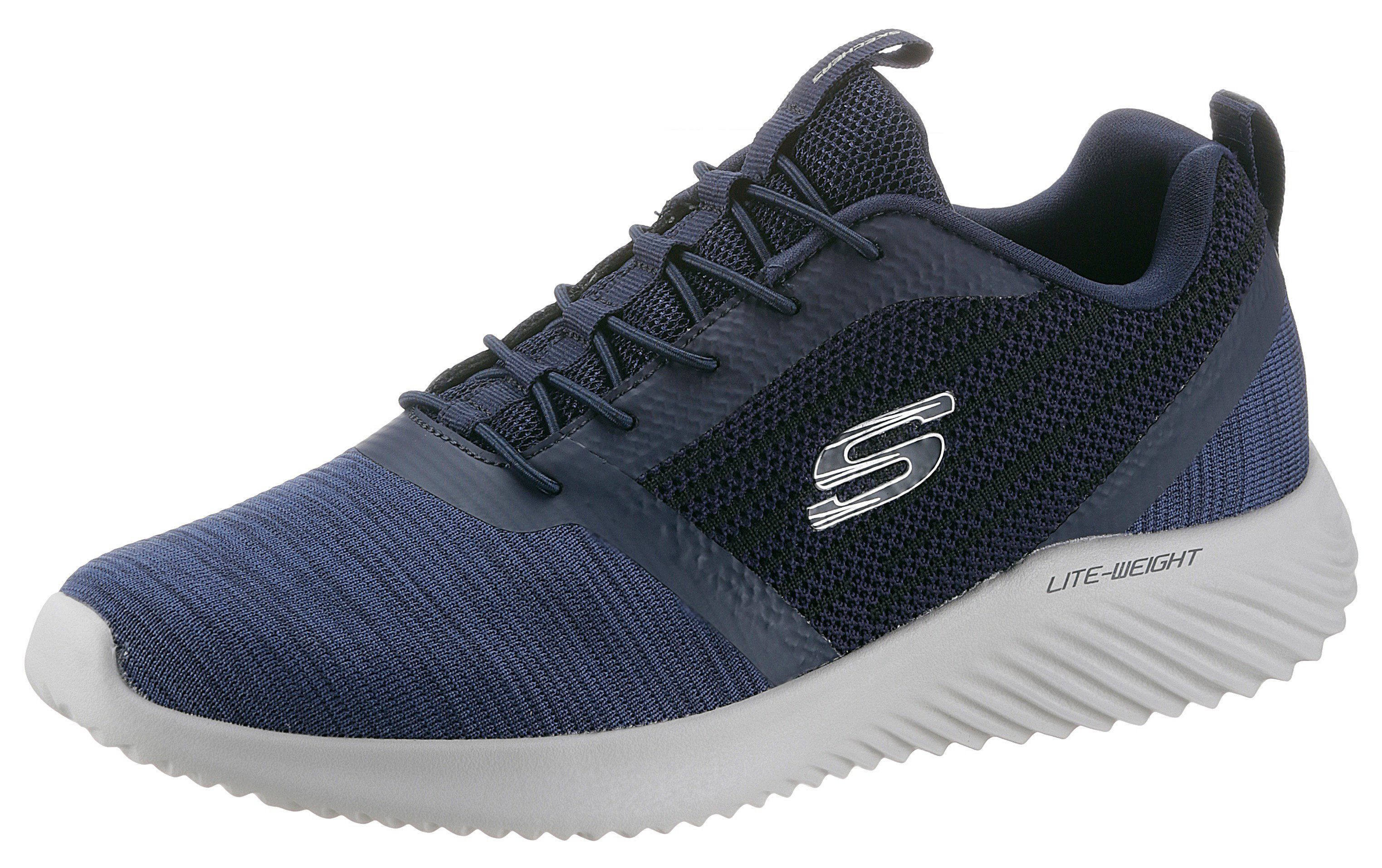 Skechers Sneaker Slip-On leichter navy mit Laufsohle BOUNDER