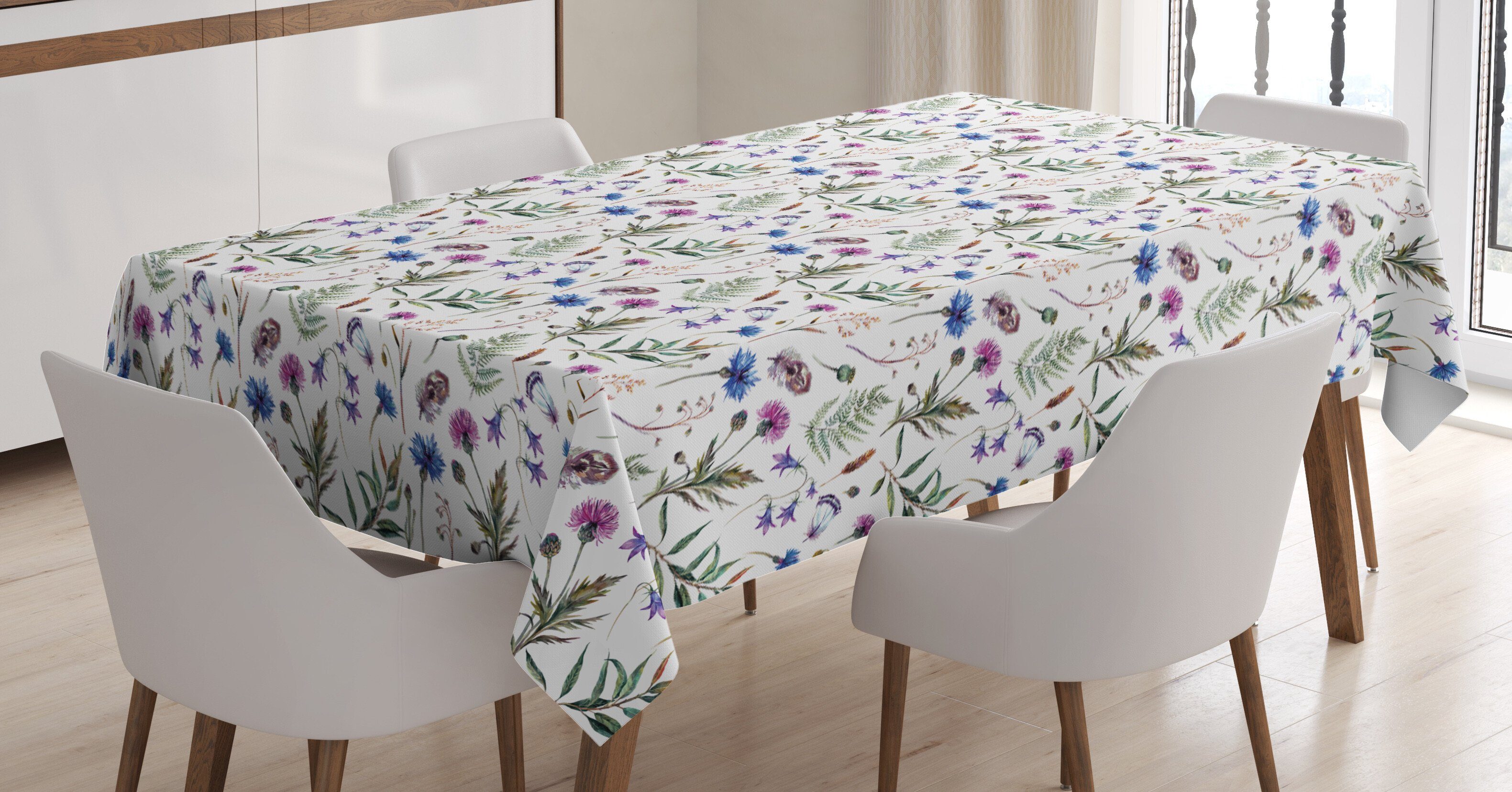 Tischdecke geeignet Waschbar Farbfest Distel Für Außen Bereich Sommerblumen Abakuhaus Klare den Farben,