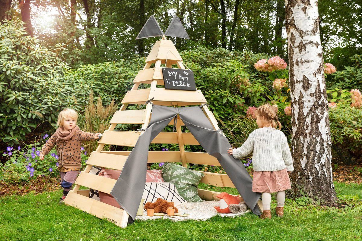 MUDDY BUDDY® Spielhaus Tipi-Zelt Dreamer, Holzschutz vorbehandelt, BxTxH: 135x135x170 cm