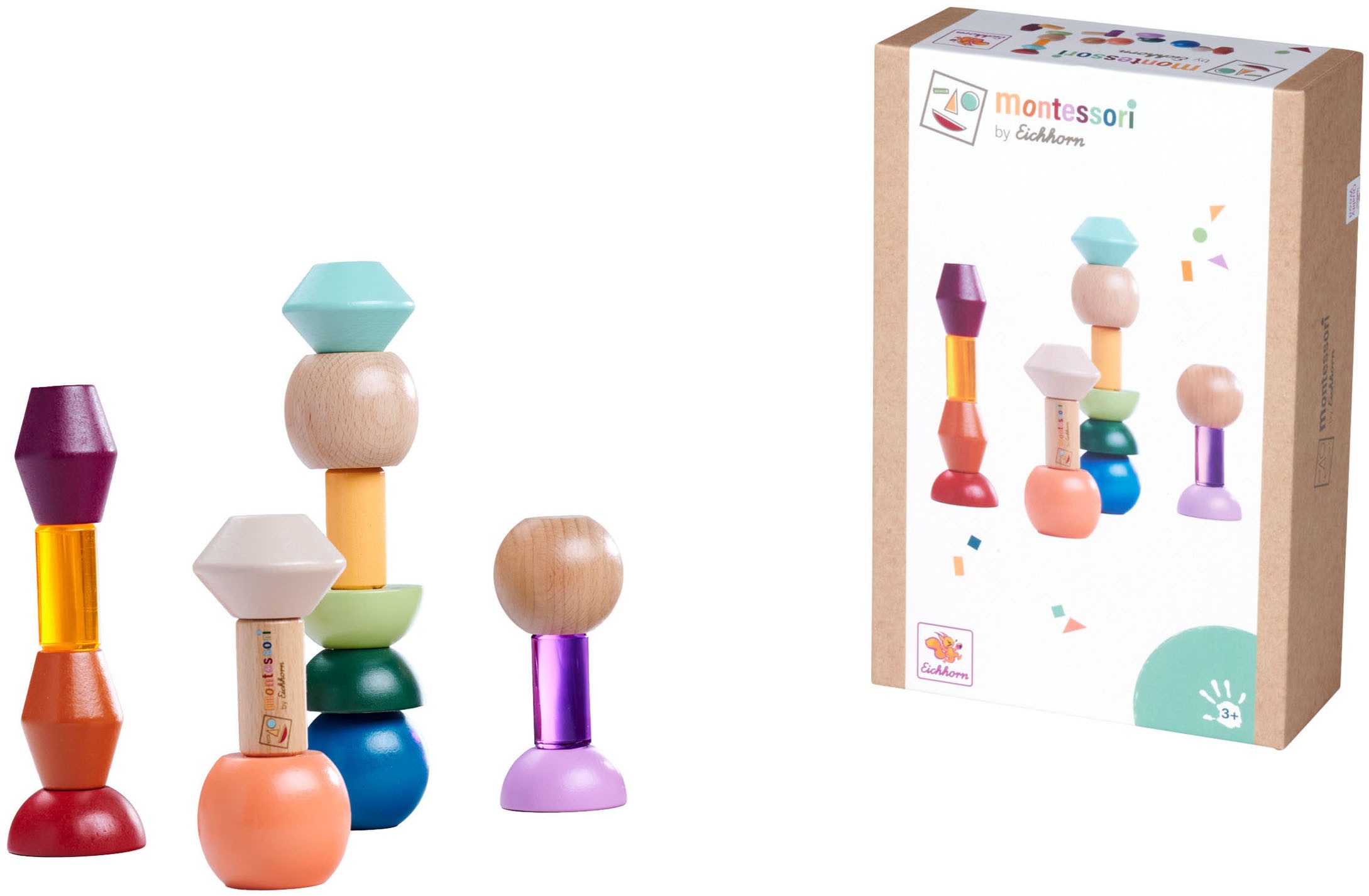 Eichhorn Steckspielzeug Montessori Stapelperlen, Dieses Produkt besteht aus FSC®-zertifiziertem Material.