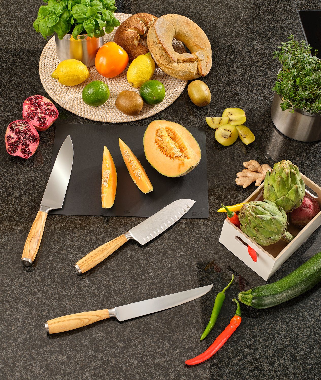 RÖSLE Fleischmesser Artesano, für Olivenholz Fleisch, Solingen, Klingenspezialstahl, Made in