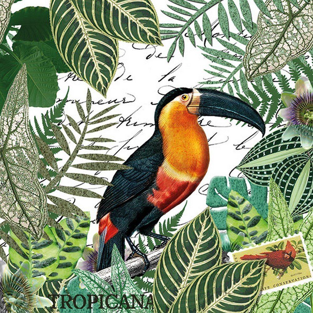 Ambiente Luxury Paper Products Papierserviette 20 Servietten Tropicana 33x33cm, (20 St)