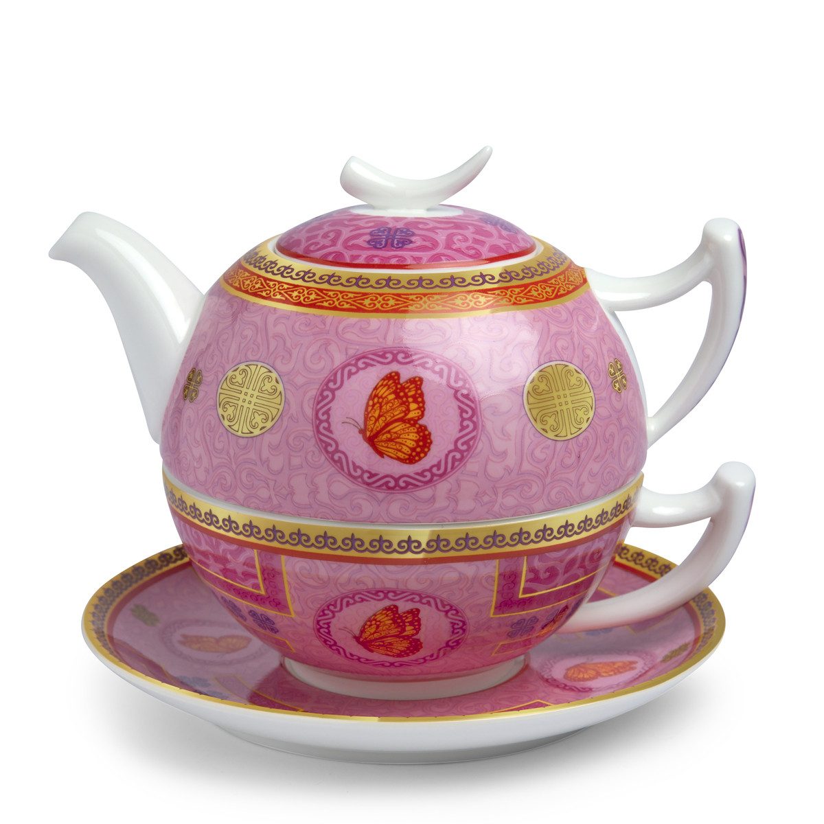 TeaLogic Teeservice Tea For One Set Tilly Teekännchen Tasse Untert. Fine Bone China (1-tlg), 1 Personen, Tee für eine Person / Tea for One Set