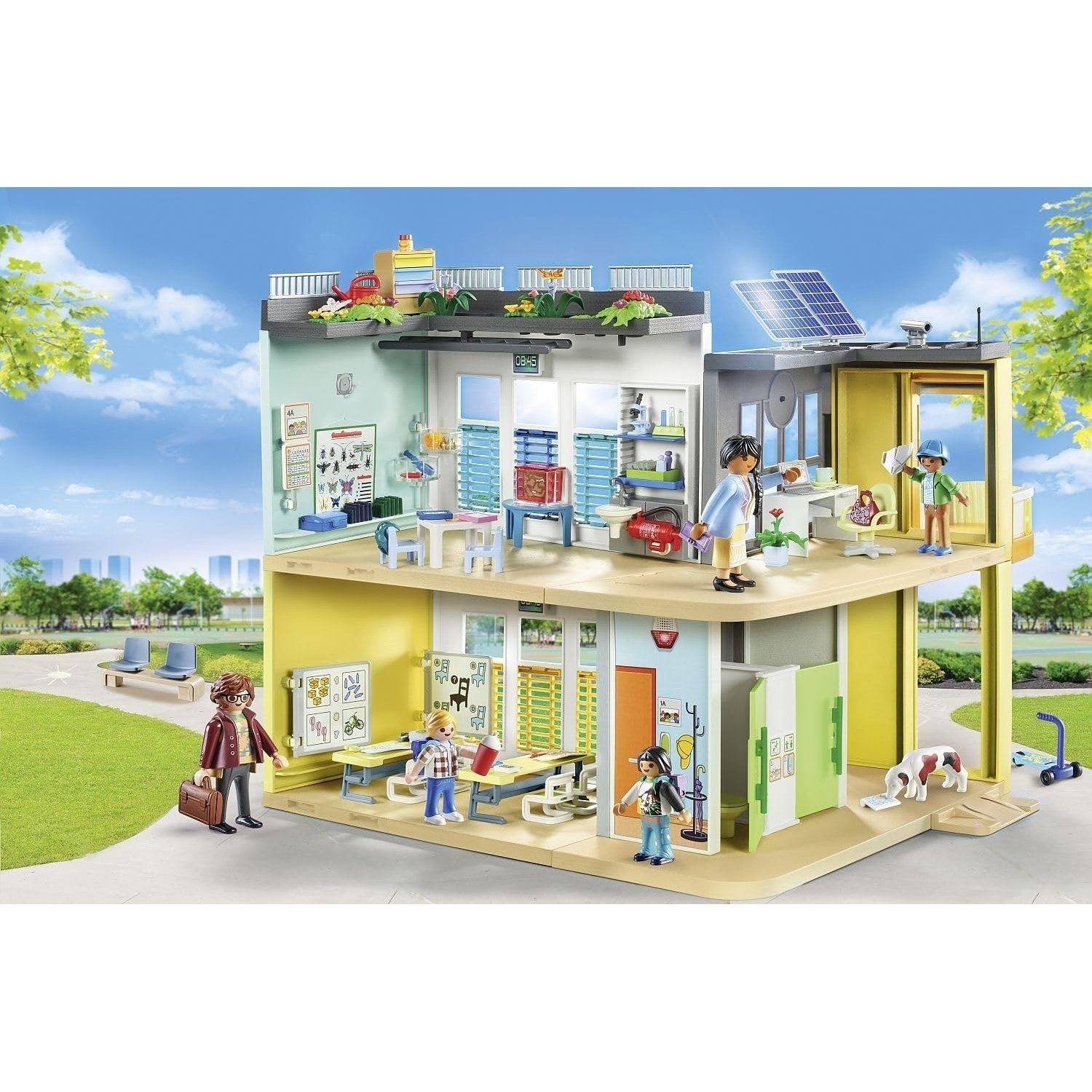 Playmobil® 71327-28-31 3er-Set Große Schule + Turnhalle + Klimakunde Konstr günstig online kaufen