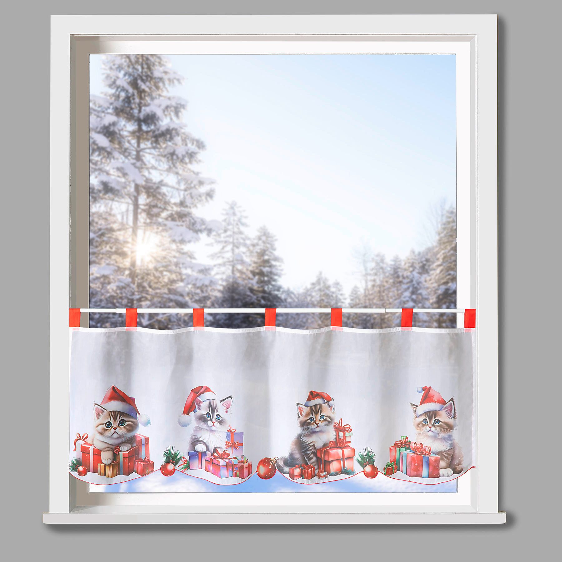 heimtexland Scheibengardine Weihnachten Deko Gardine Bistro Weihnachtsgardi günstig online kaufen