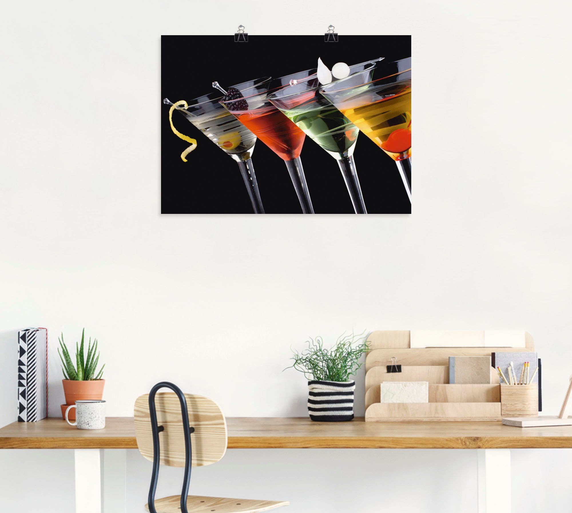 Getränke Klassische - Leinwandbild, in Martini Wandbild (1 Poster als versch. Größen St), Cocktail, Artland oder Wandaufkleber