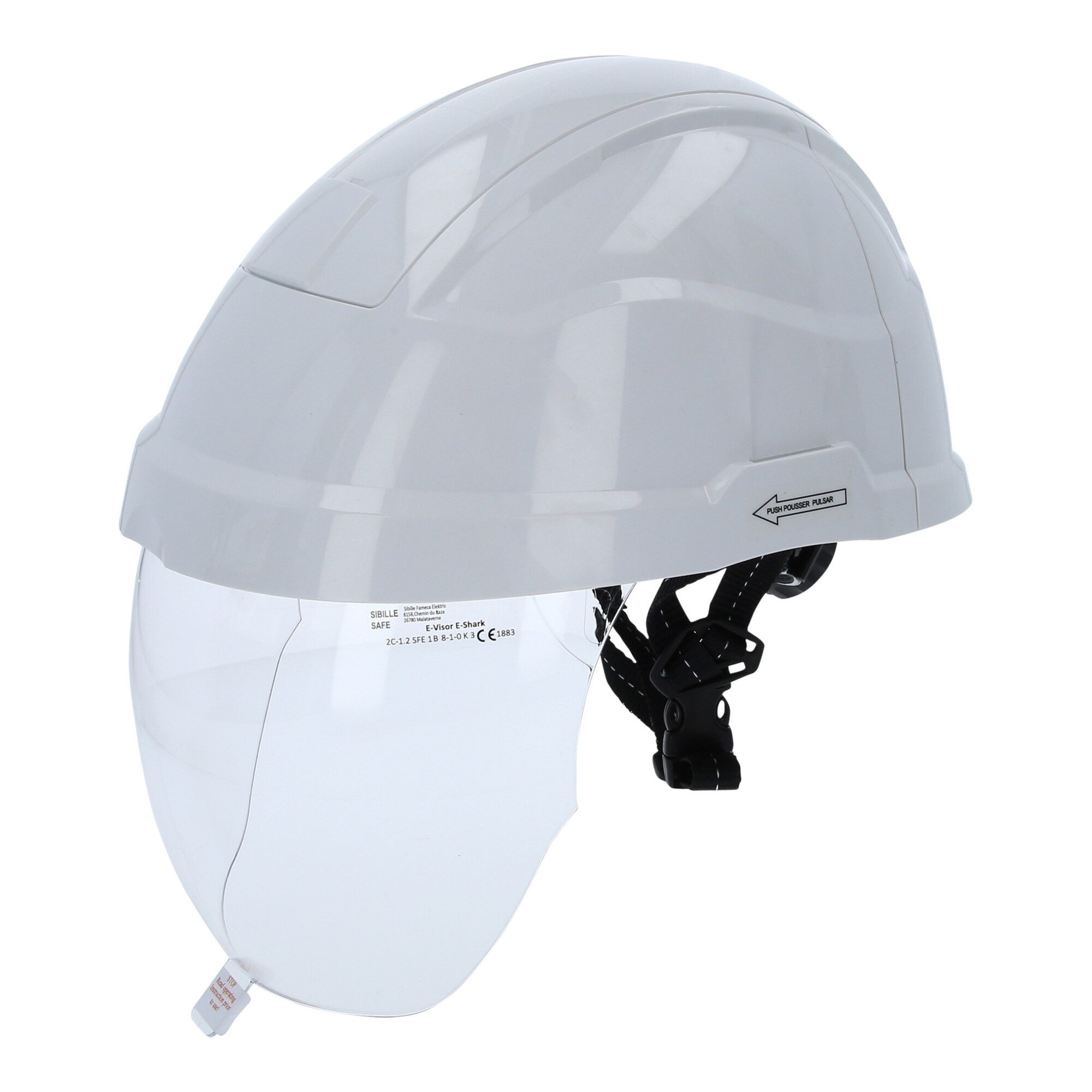 Schutzhelm KS Tools Arbeits-Schutzhelm mit Gesichtsschutz, weiss
