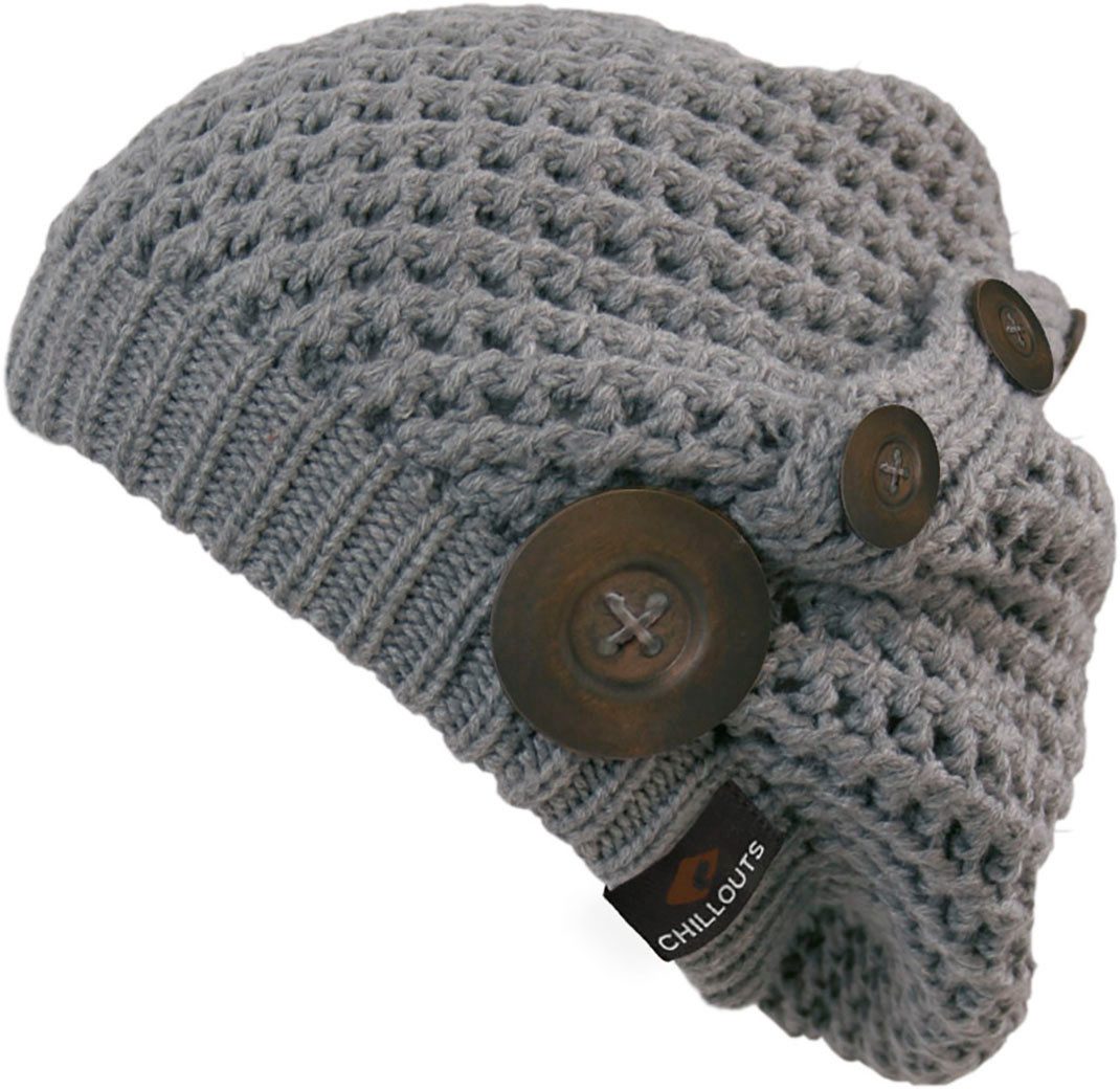 chillouts Beanie Nelly Hat mit modernem Strickmuster und Zierknöpfen günstig online kaufen