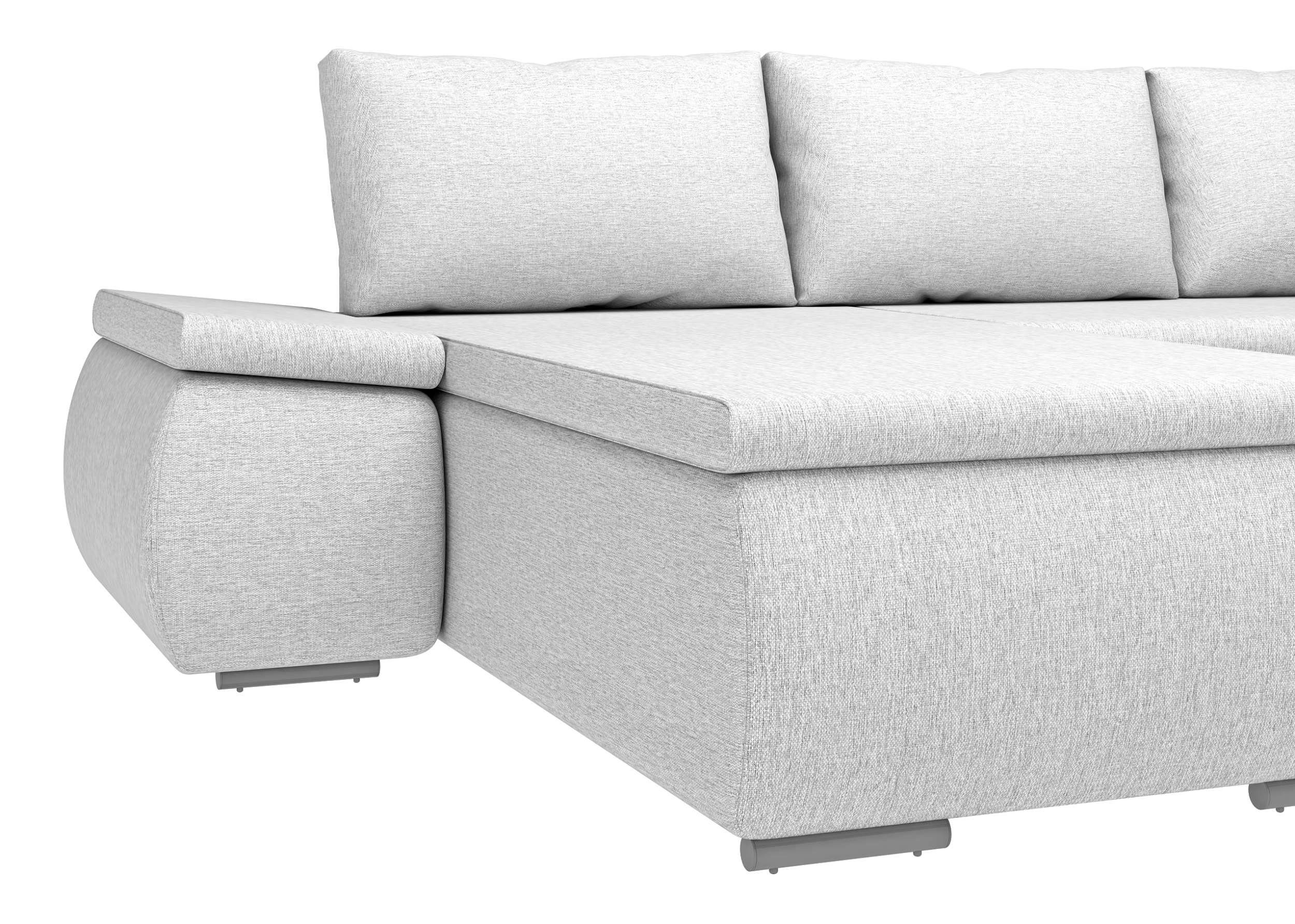 rechts mane frei Ecksofa Design Wellenfederung, mit links Bettfunktion, oder Olin, im bestellbar, mit Modern Eckcouch, stellbar, Raum Stylefy L-Form,