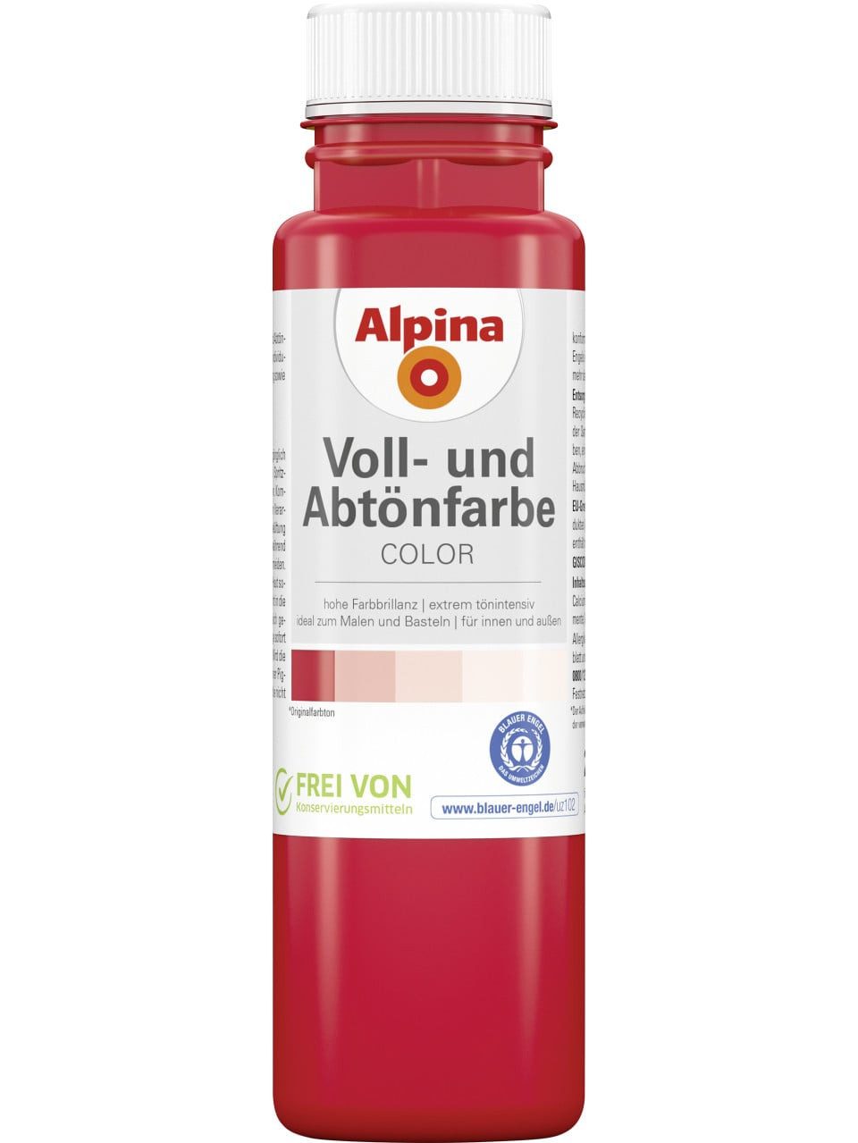 Alpina Vollton- und Abtönfarbe Alpina Color Abtönfarbe fire red seidenmatt 250 ml