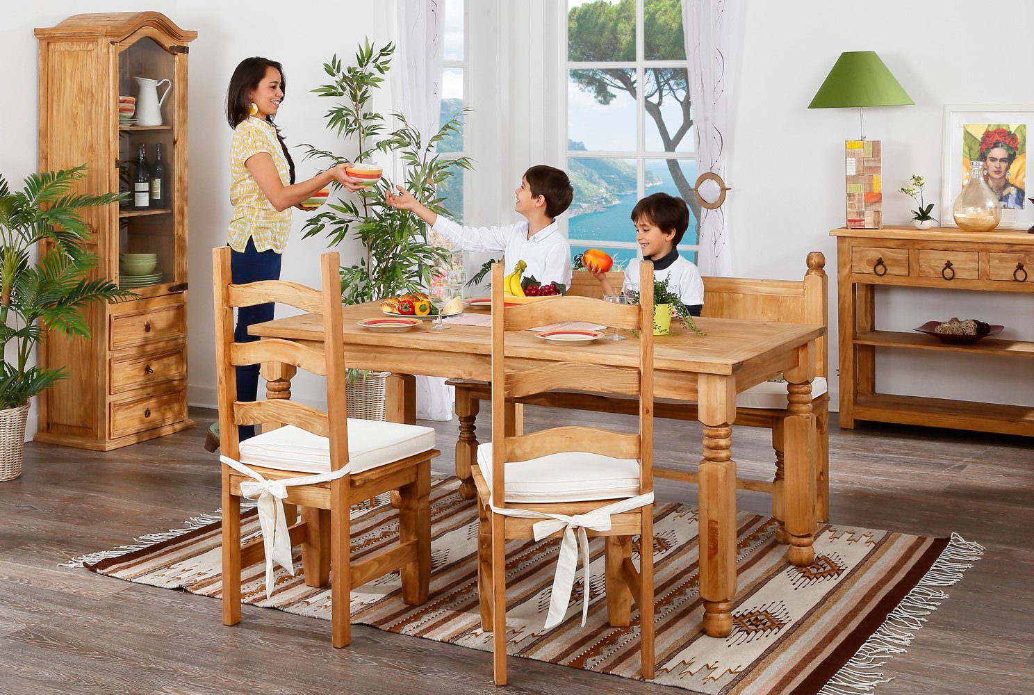 1a Direktimport Esstisch Mexico Möbel Esstisch Küchentisch - Pinie Massivholz - Landhaus