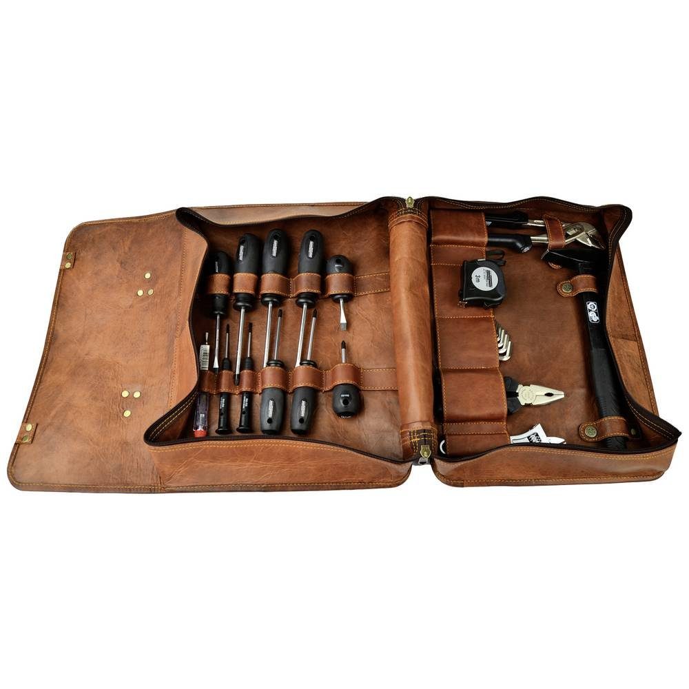 Brüder Mannesmann Werkzeuge Werkzeugkoffer Ledererkzeugtasche inkl. 24 Werkzeuge M29048